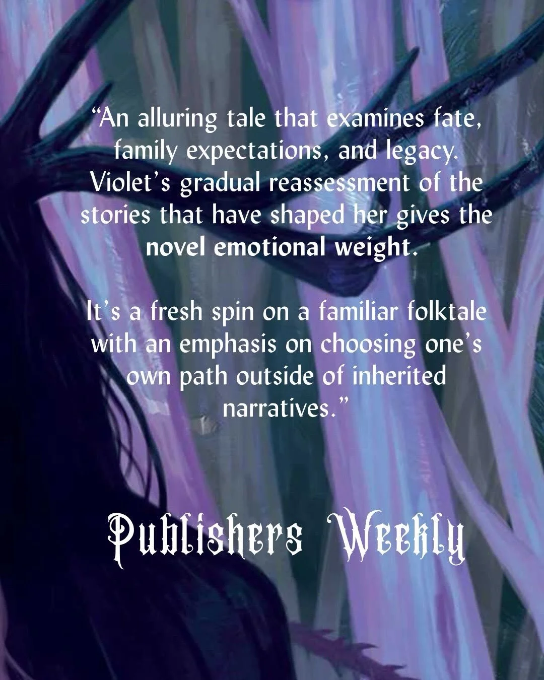 ALLURING! 😌 emotional weight! a fresh spin on a familiar folktale! 🤍 thank you so much @publisherswkly for this lovely trade review. 

24 days until THIRTEEN MIDNIGHTS is out and you can enter (as Publishers Weekly put it) &hellip;.
&ldquo;the dark