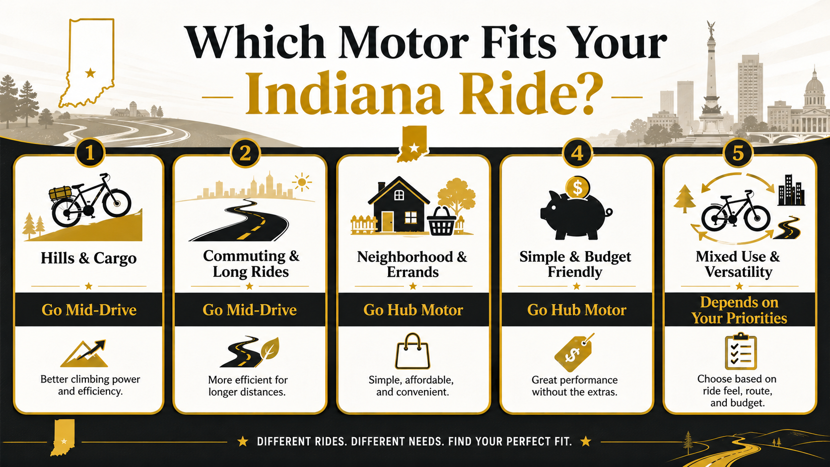 Which E-bike Motor fits your indiana ride?