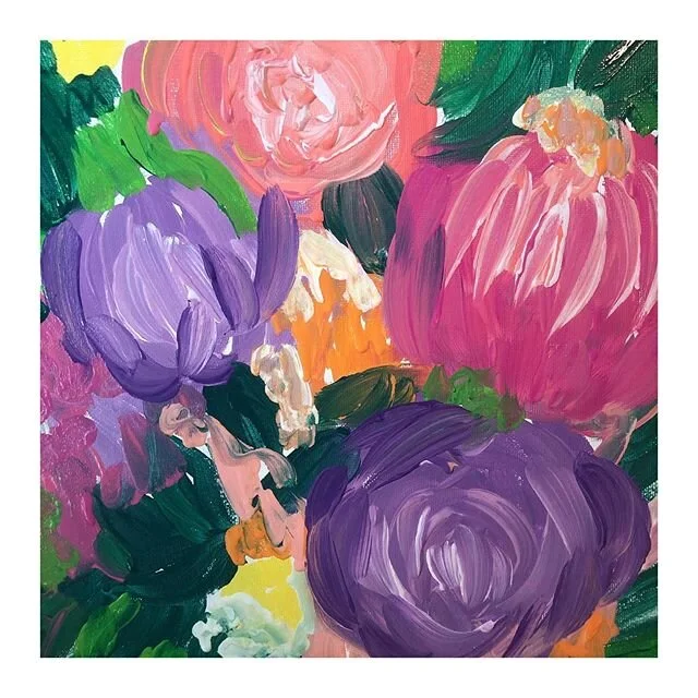 &bull;&bull;&bull; Can&rsquo;t stop won&rsquo;t stop 👩🏻&zwj;🎨🎨🌺🌸🌼🌷&bull;&bull;&bull; .
.
.
#paint #painting #acrylic #wip #workinprogress #flowers #floral #makersgonnamake #color #colorful #colormehappy #quarantinelife #megdrew #megdrewart