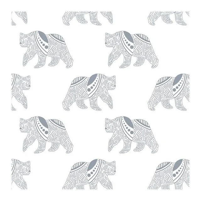 &bull;&bull;&bull; Started reworking some of my favorite old pattern collections&mdash; I made this version from my Alaska Collection for the @spoonflower Safari Line Art Wallpaper competition! Public voting opens on 4/16! &bull;&bull;&bull; .
.
.
#p