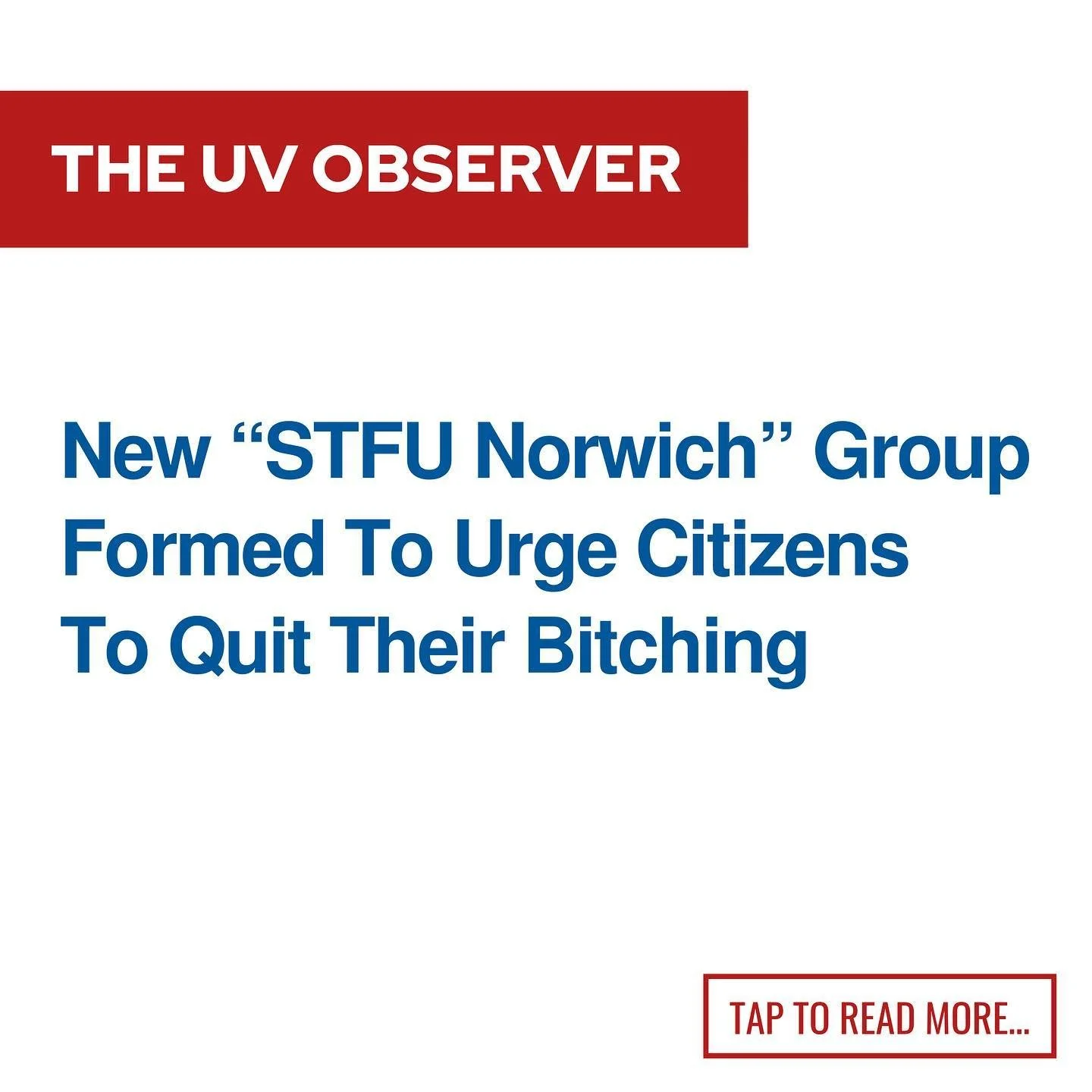 New “STFU Norwich” Group Formed To Urge Citizens To Quit Their Bitching