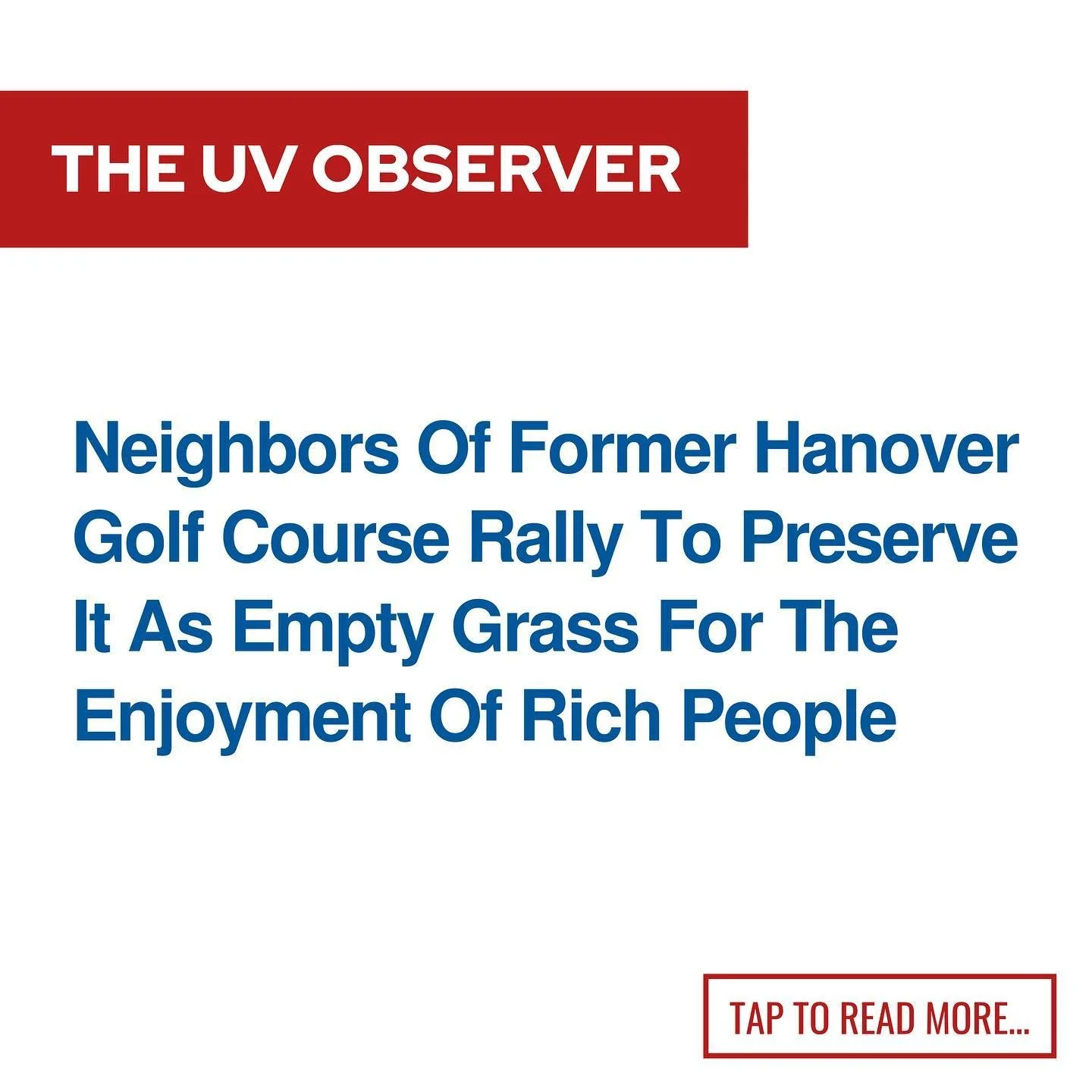 Neighbors Of Former Hanover Golf Course Rally To Preserve lt As Empty Grass For The Enjoyment Of Rich People