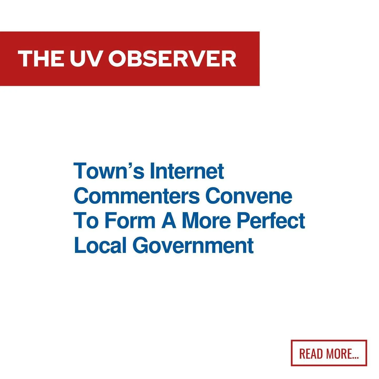 Town’s Internet Commenters Convene To Form A More Perfect Local Government