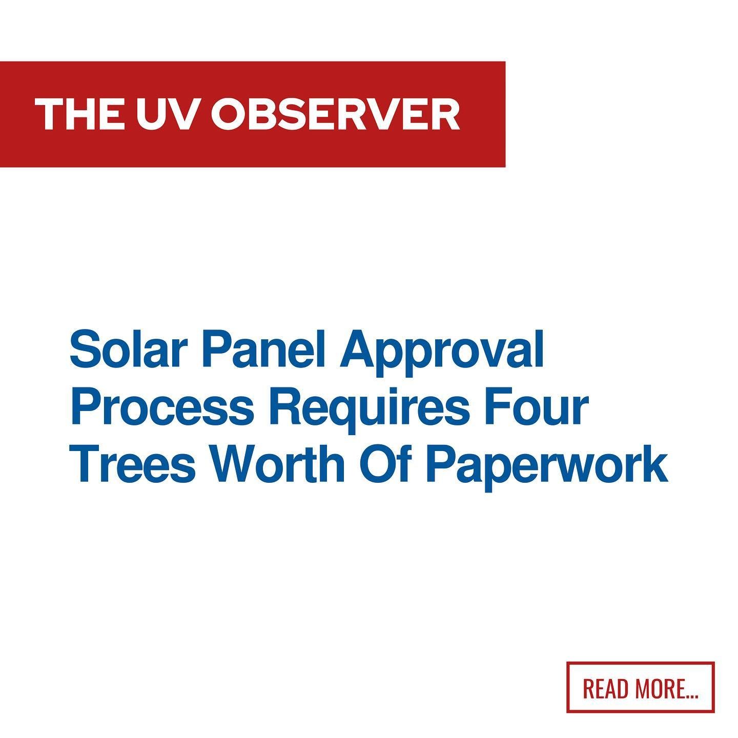 Solar Panel Approval Process Requires Four Trees Worth Of Paperwork