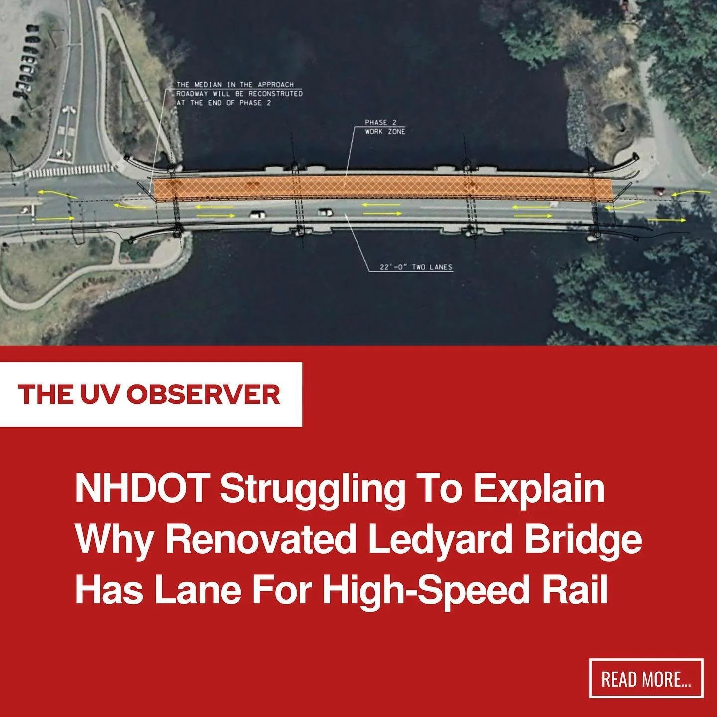 NHDOT Struggling To Explain Why Renovated Ledyard Bridge Has Lane For High-Speed Rail