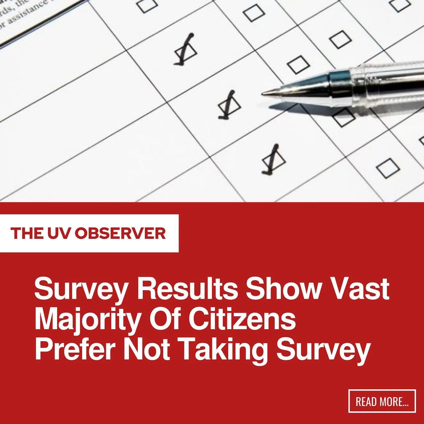 Survey Results Show Vast Majority Of Citizens Prefer Not Taking Survey