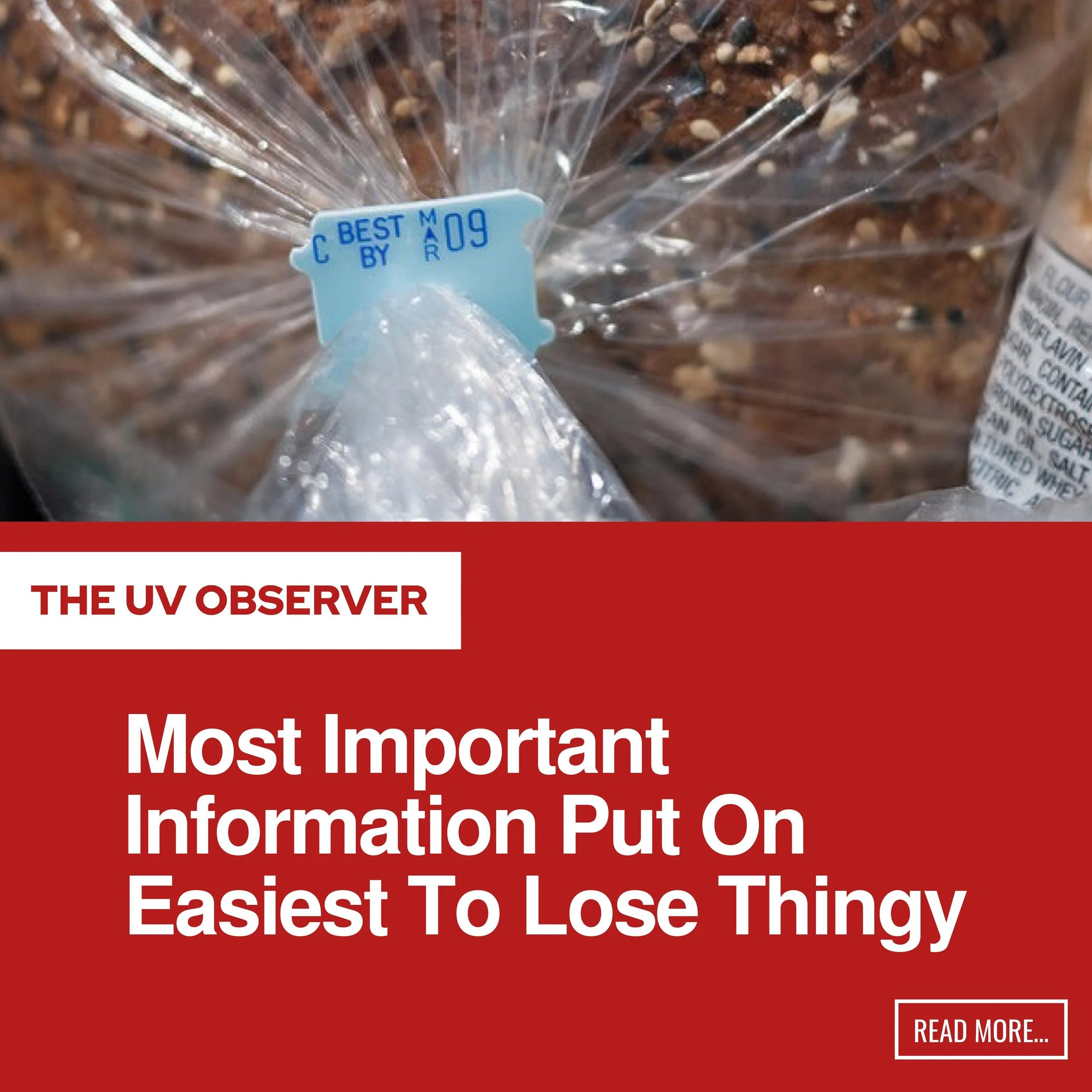 Most Important Information Put On Easiest To Lose Thingy