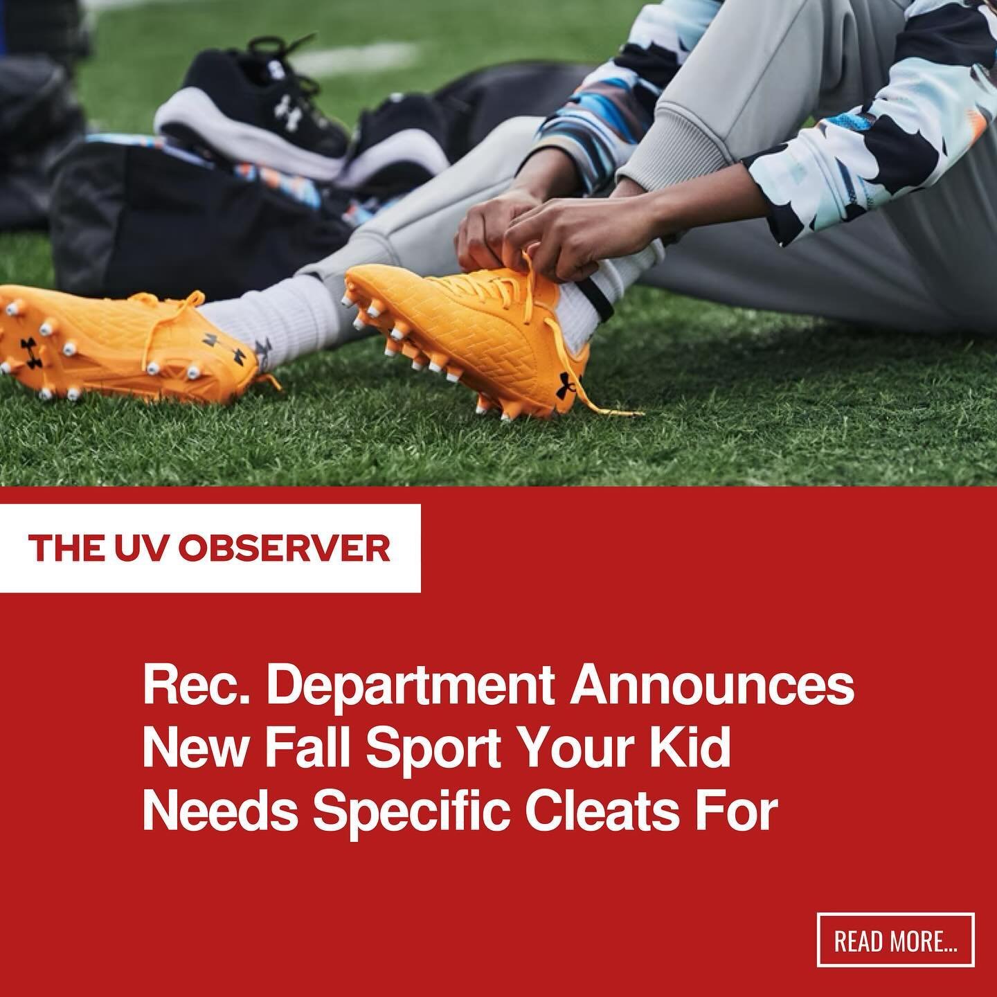 Rec. Department Announces New Fall Sport Your Kid Needs Specific Cleats For