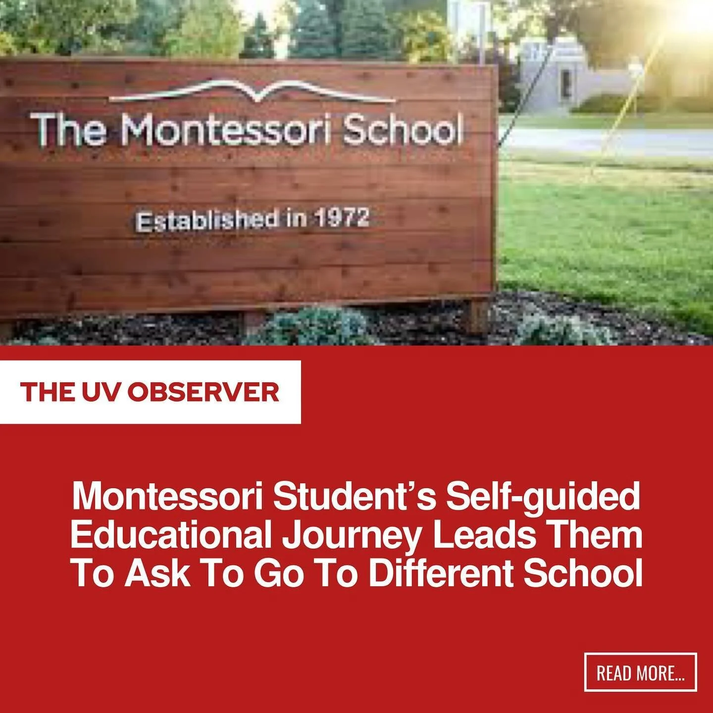 Montessori Student’s Self-guided Educational Journey Leads Them To Ask To Go To Different School