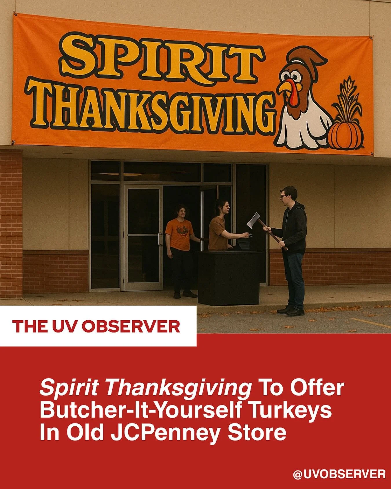 Spirit Thanksgiving To Offer Butcher-It-Yourself Turkeys In Old JCPenney Store