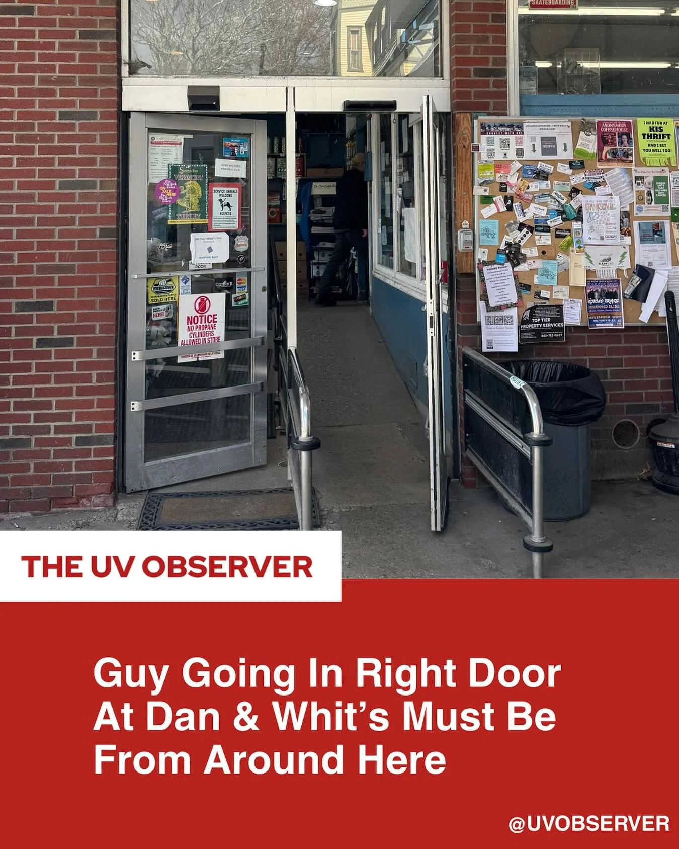 Guy Going In Right Door At Dan & Whit’s Must Be From Around Here