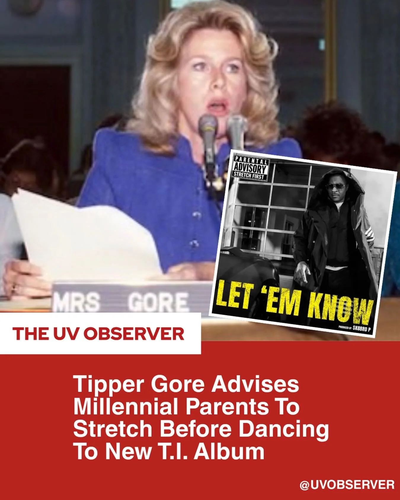 Tipper Gore Advises Millennial Parents To Stretch Before Dancing To New T.I. Album