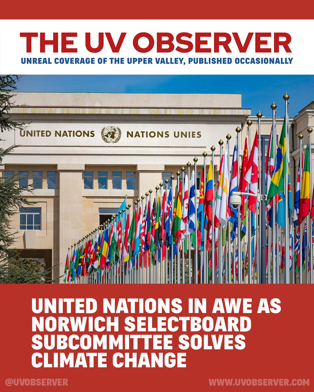 United Nations In Silent Awe As Norwich Selectboard Subcommittee Solves Climate Change