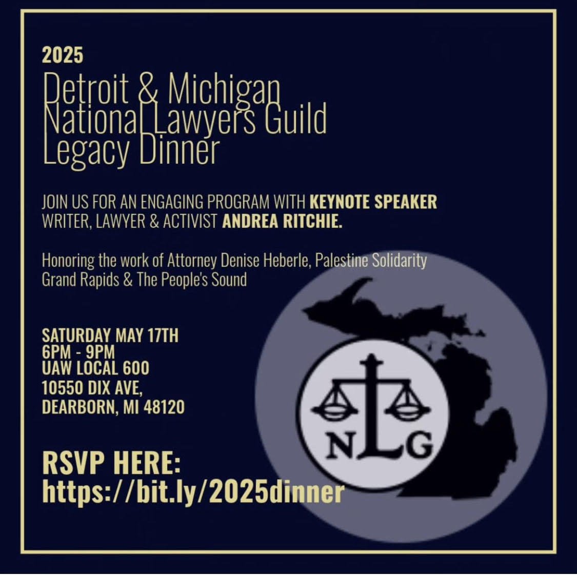 Dearborn, MI: National Lawyers Guild Legacy Dinner