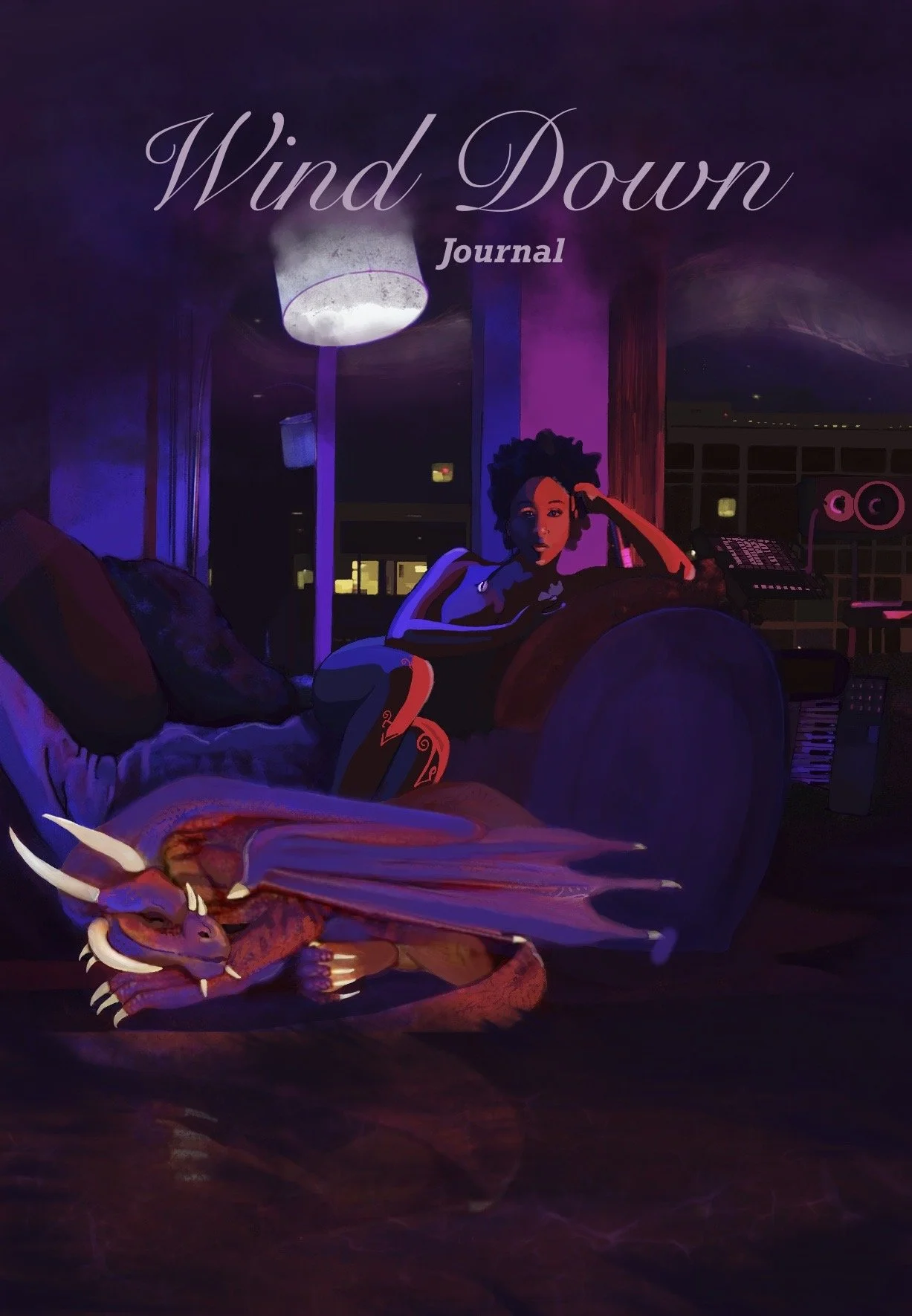 Wind Down Journal
This journal offers the opportunity to do exactly what the title suggests. It is an ideal space to relax into both your fiery and soft truths. With an illustration that symbolizes the peace making and meeting between the ego and sel