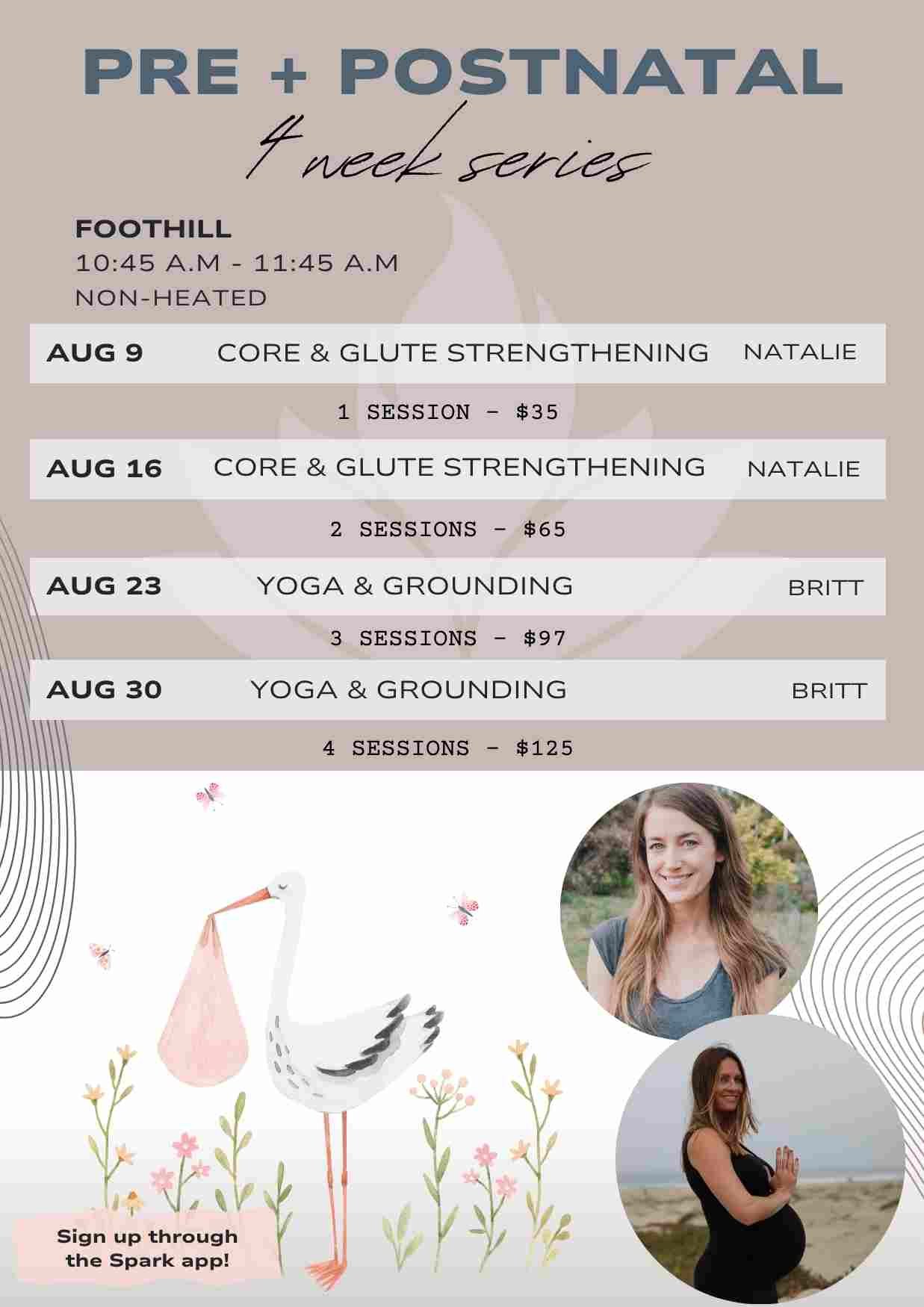 Pre+postnatal 4-week series