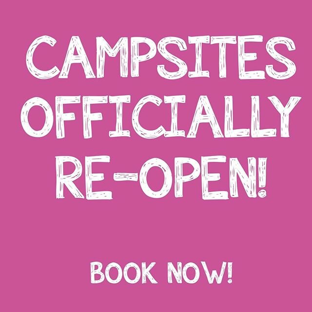 🌟 It&rsquo;s official! 🌟 
You can book with confidence now that the government have officially stated that many businesses including campsites will re-open on 4th July. We knew the news was coming but we are delighted here at We Are Not A Festival 