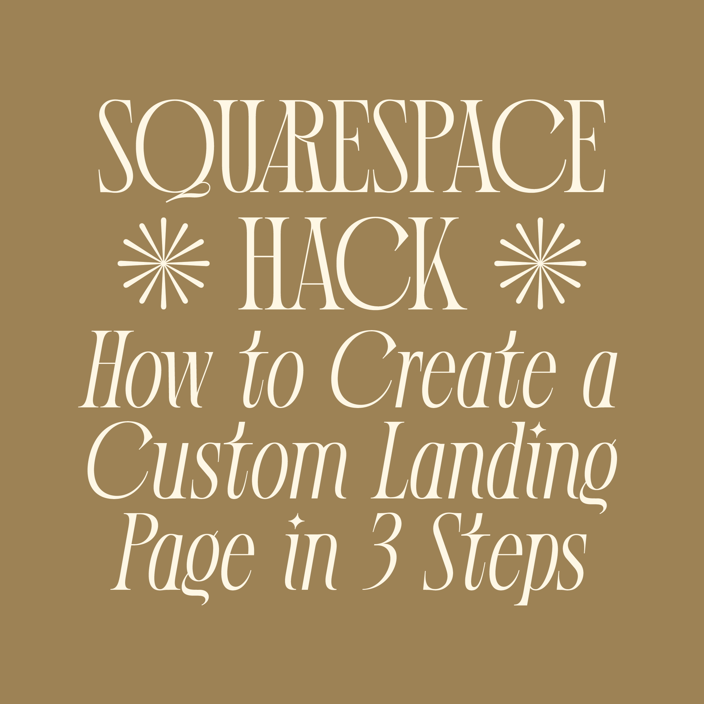 Squarespace Hack: How to Create a Custom Landing Page in 3 Steps