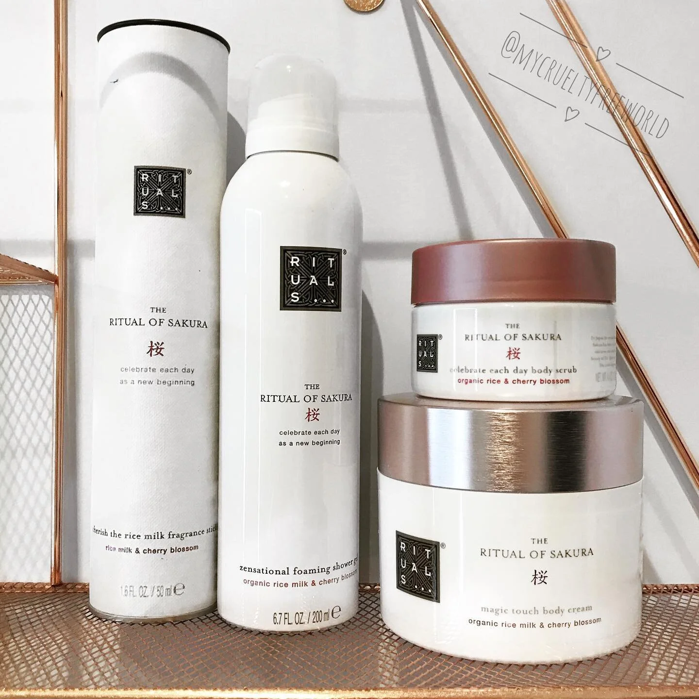 Been sorting through my stored away thing and found my @ritualscosmetics gift set from Christmas. 
All of these products smell amazing in my favourite scent of all time - Cherry Blossom. 
They now sell Rituals at Boots and I would love to get the han