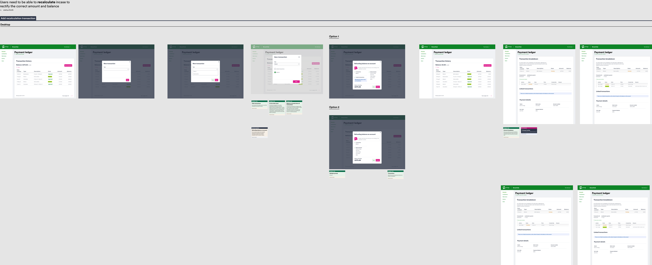 02 Payment Ledger User journey with Prototypes for Usability Testing