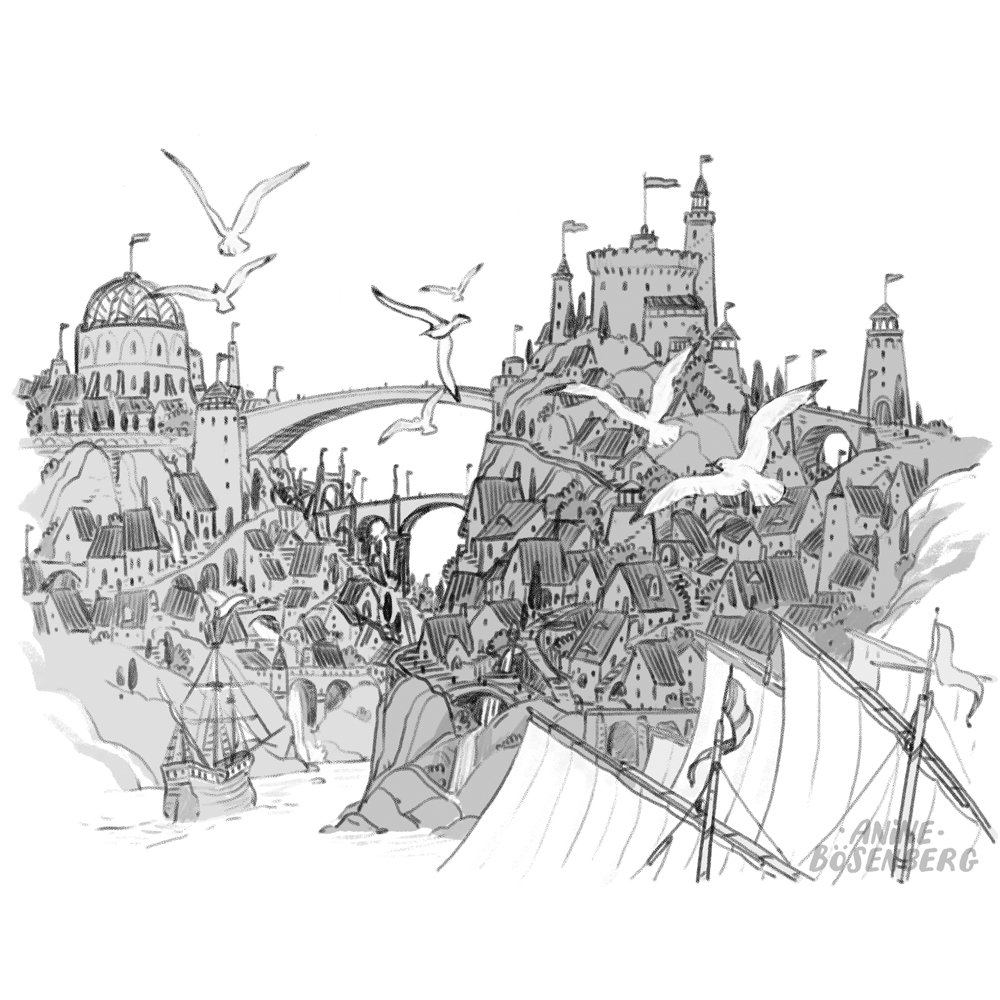 City over the Ocean