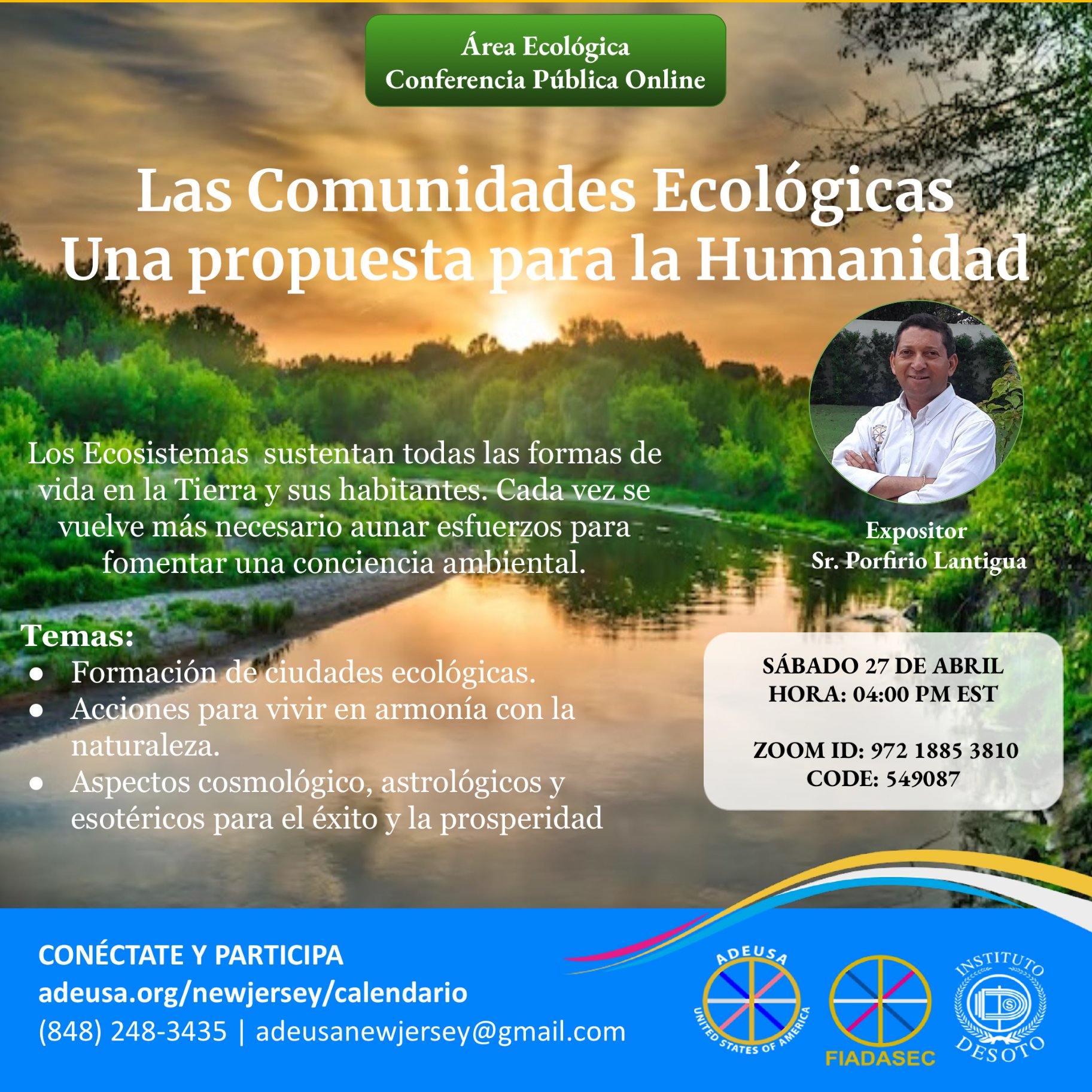Conferencia Online: LAS COMUNIDADES ECOLÓGICAS: UNA PROPUESTA PARA LA HUMANIDAD