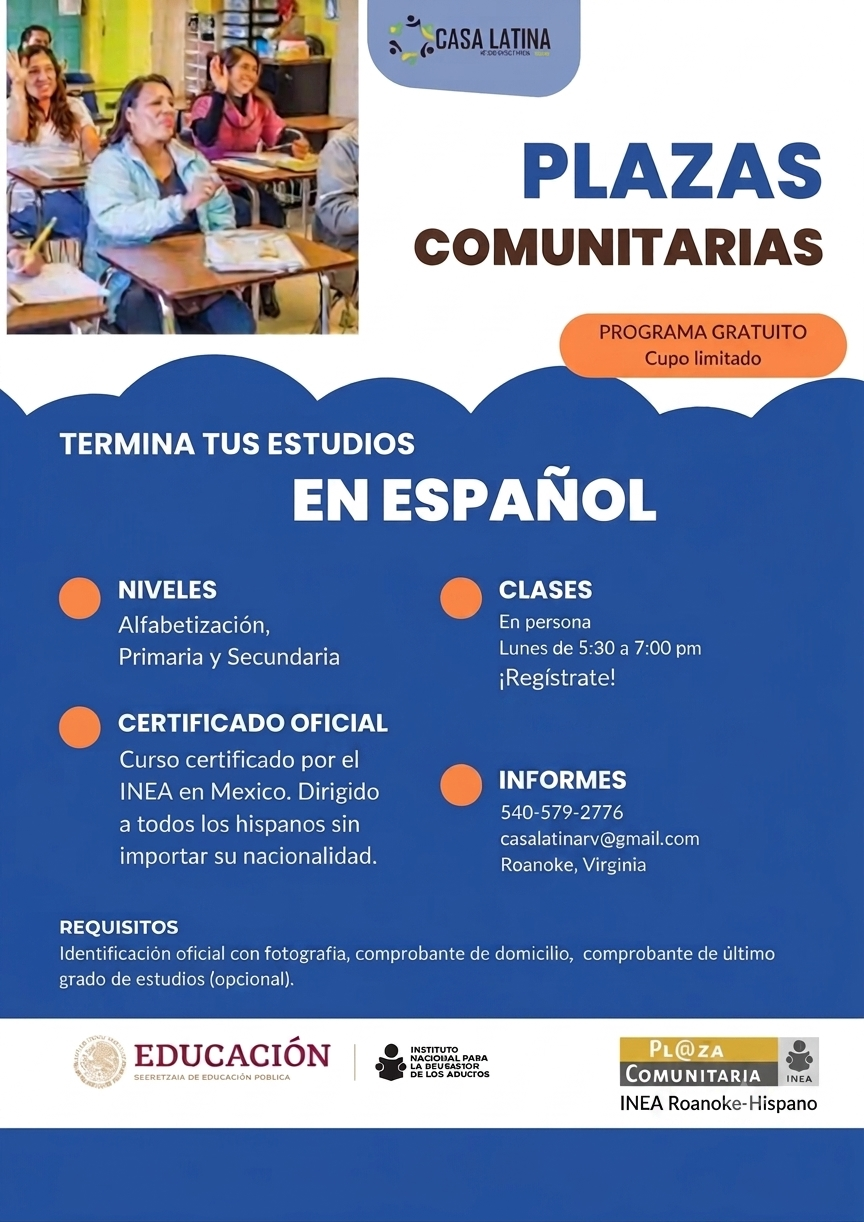 Plazas Comunitarias: Termina tus Estudios en Español