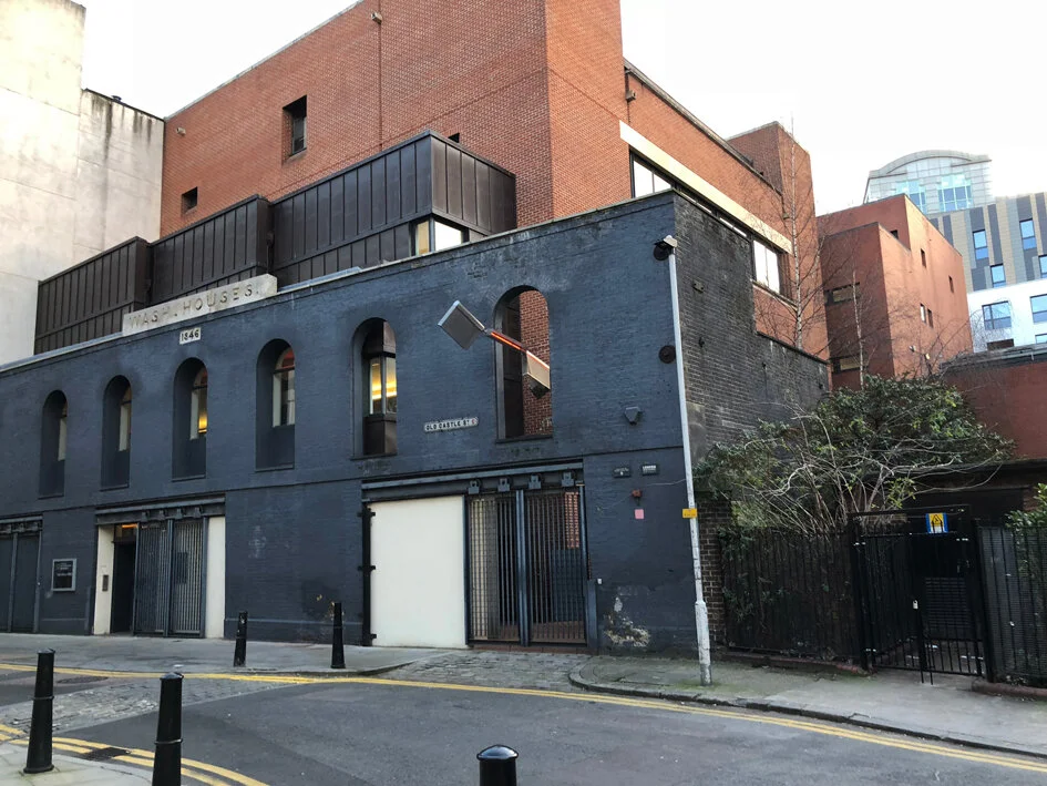 Original Wash House facade in City of London