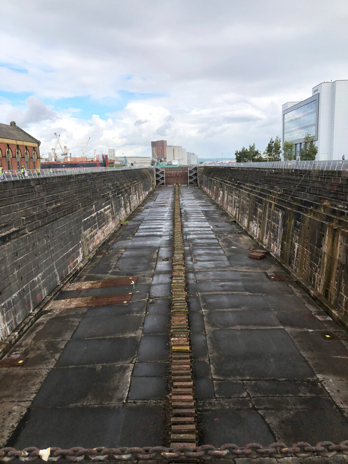 The course was centred around the Belfast Harbour area of Belfast, Northern Ireland.   Photo, The Thompson Dry-Dock, Belfast.