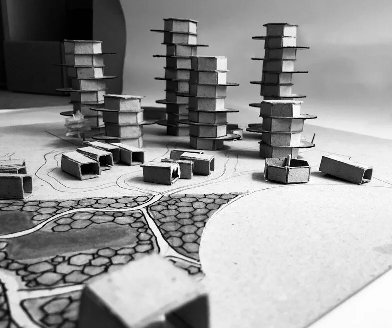 Work produced by the students at the end of the week. A housing scheme to reactivate the docks area.