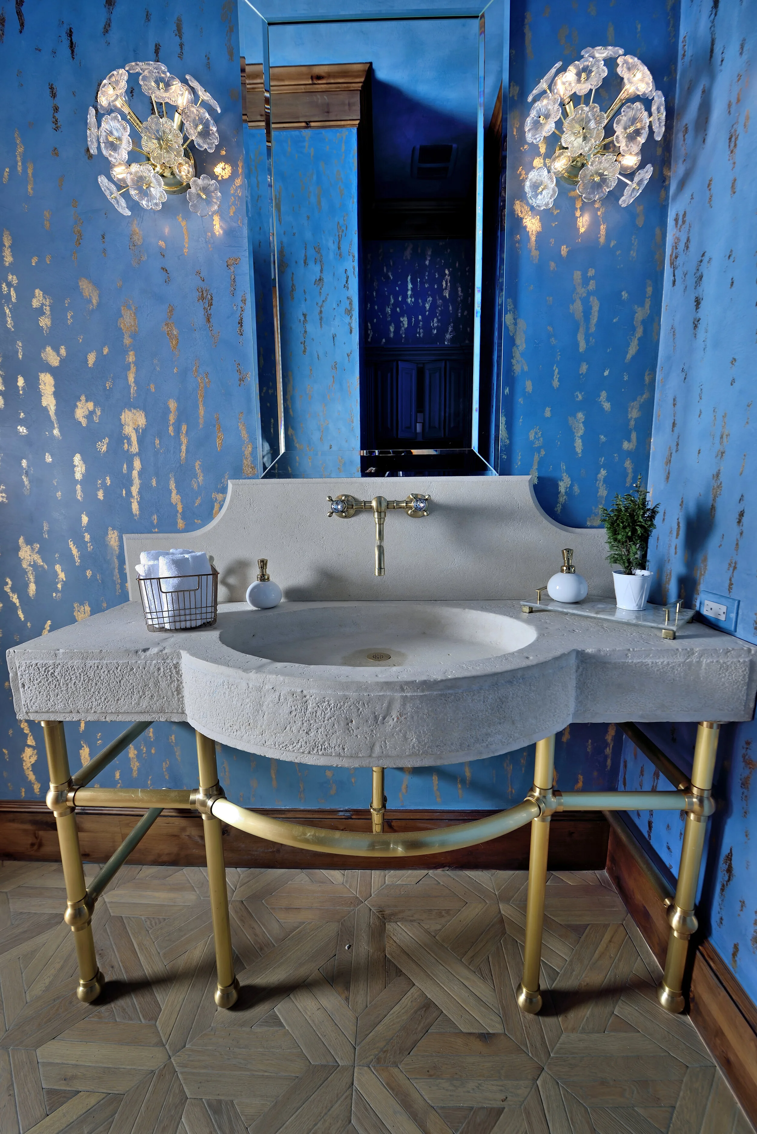 Interior Design Photography Powder Room Blue Bathroom Houston Texas.JPG