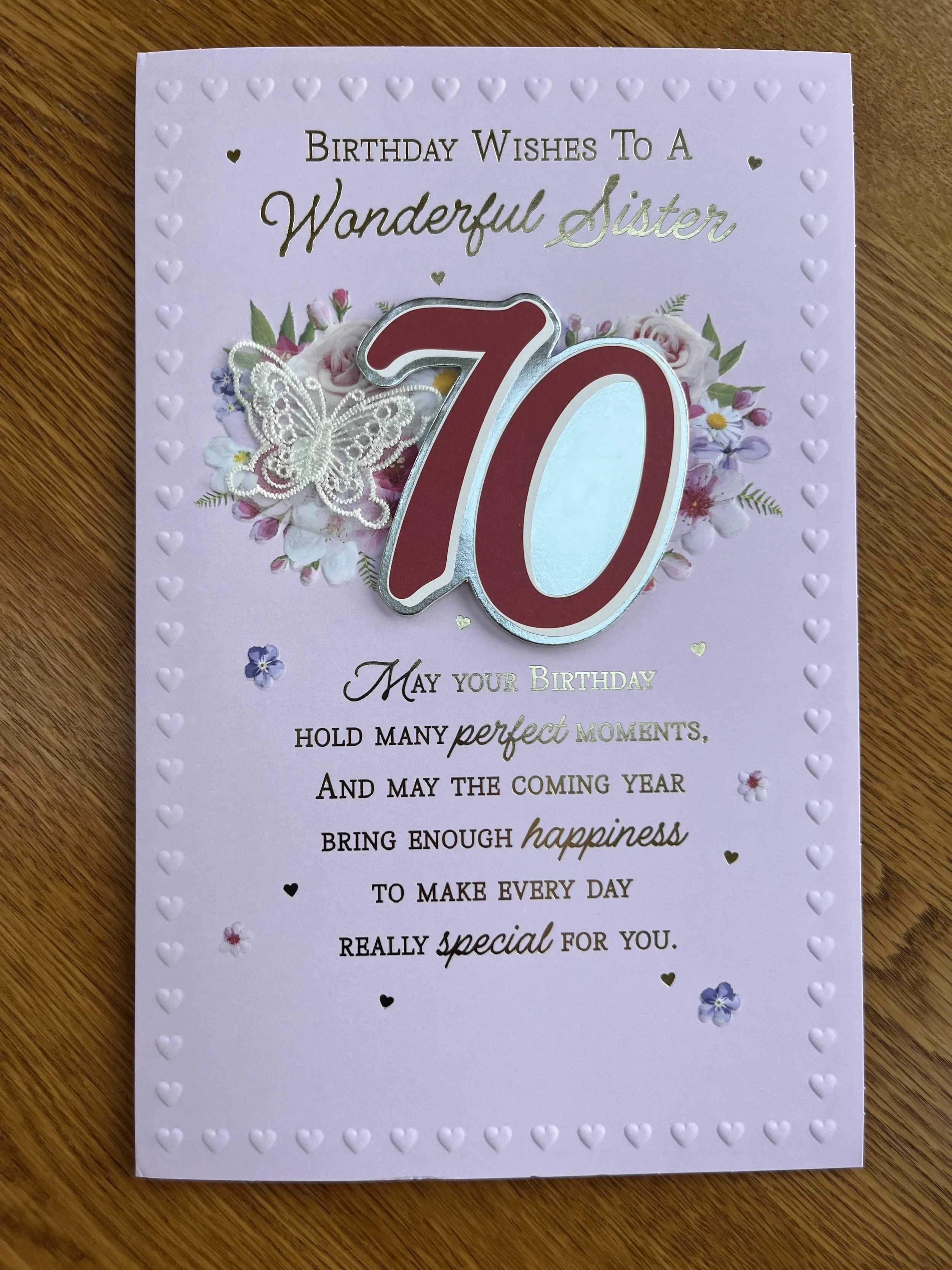 Extra Special Sister 70th Birthday card