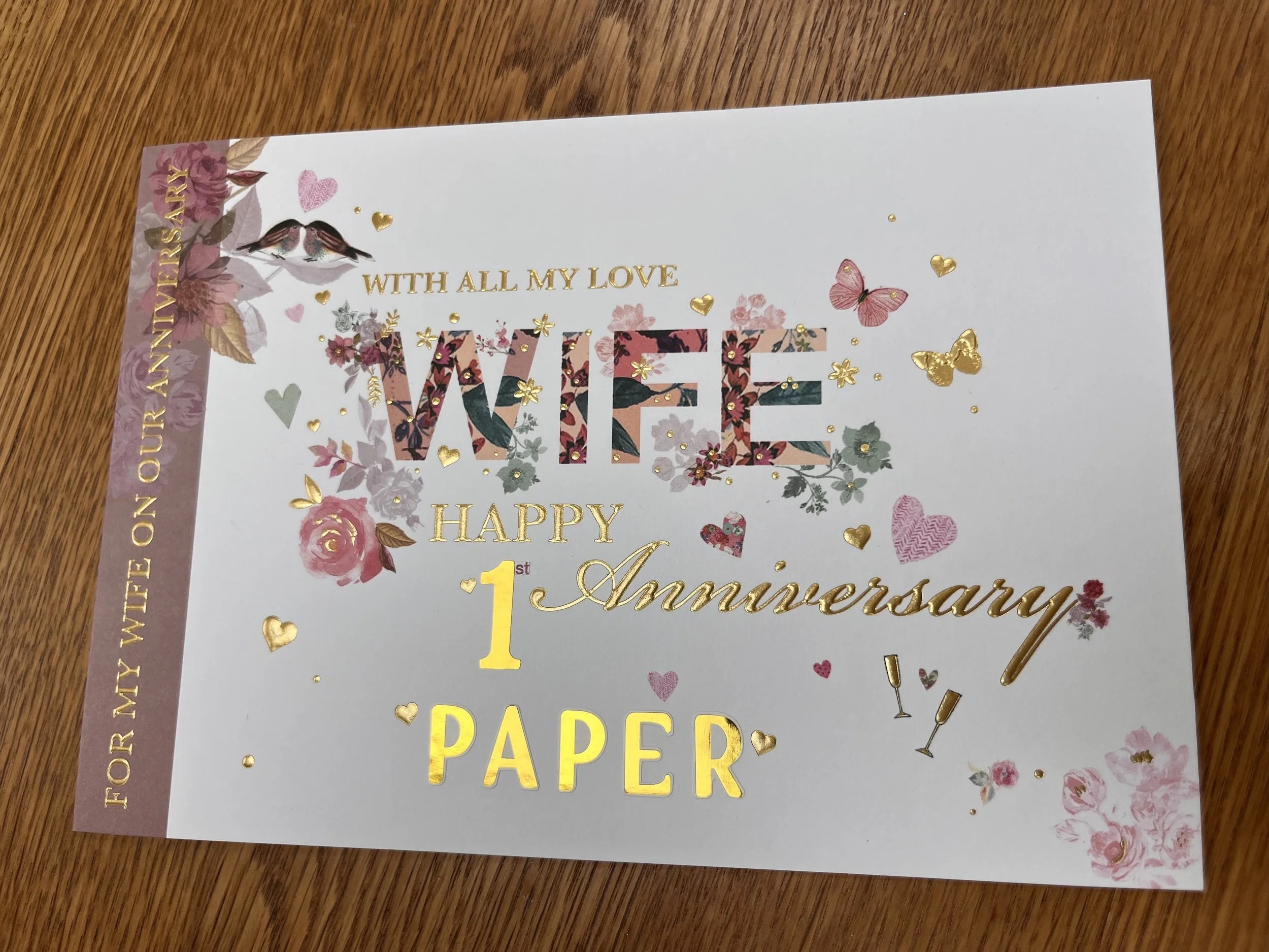 Wife 1st anniversary card