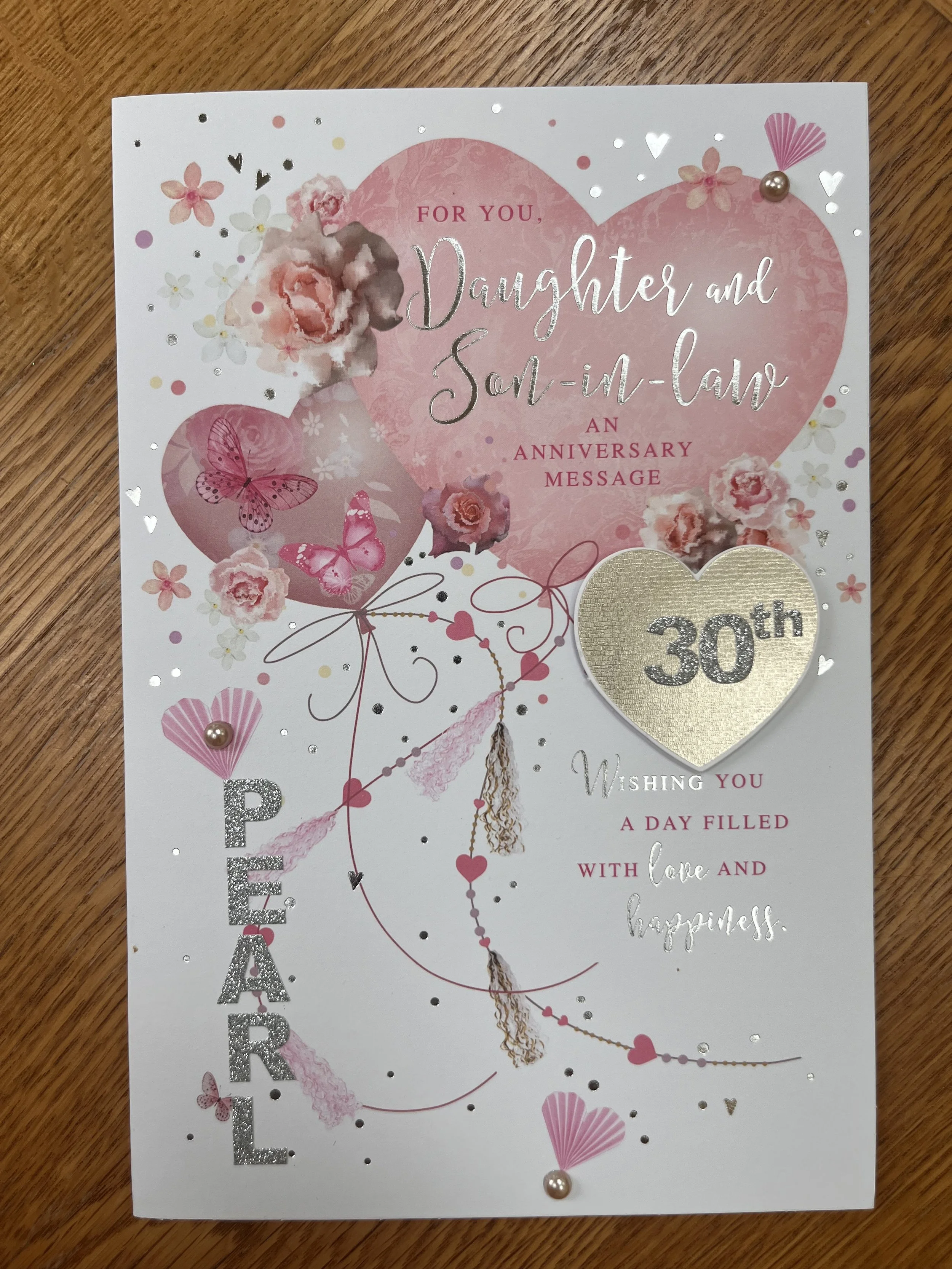 Daughter and Son in law Pearl anniversary Card