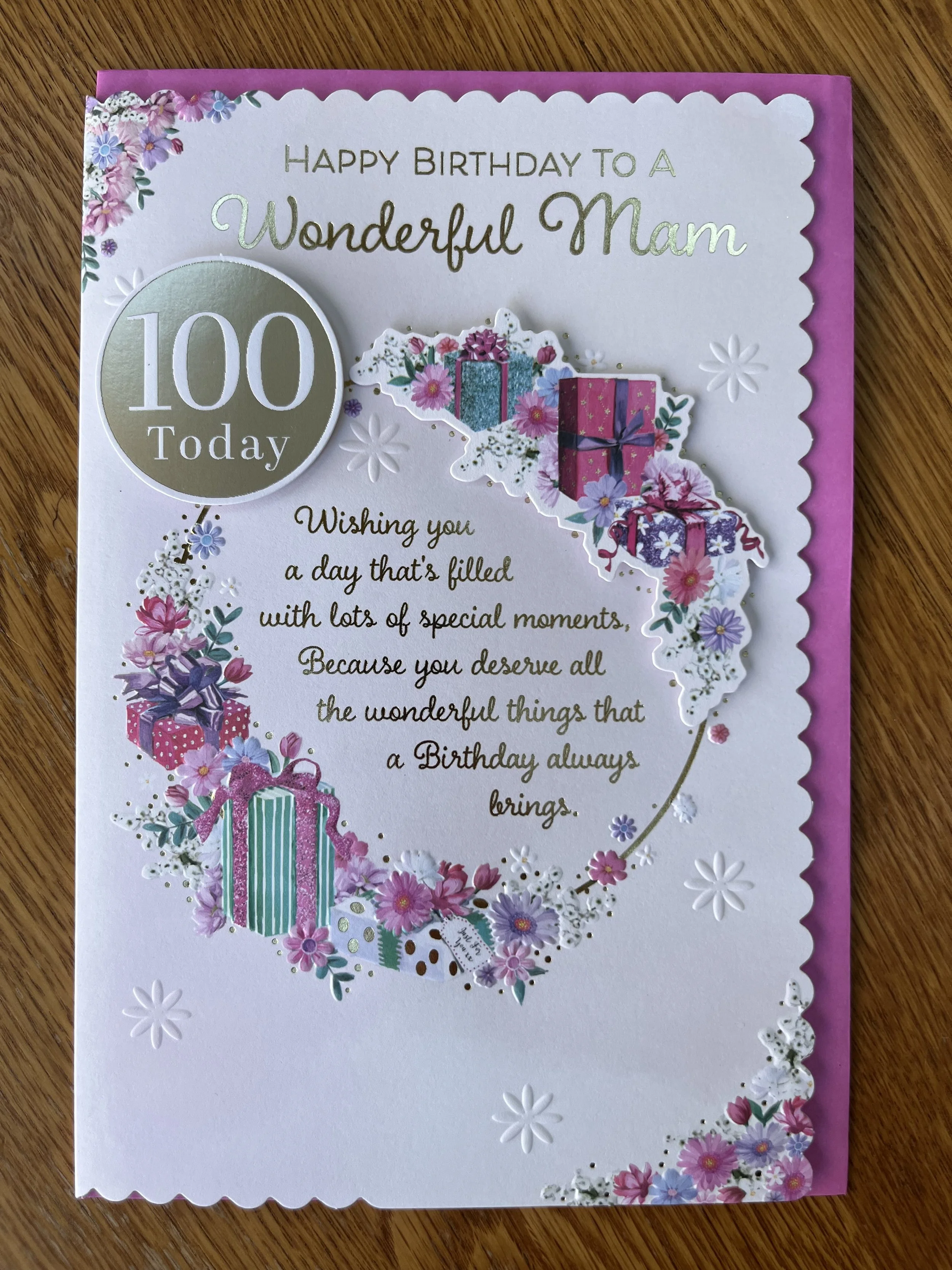 Mam 100th Birthday card