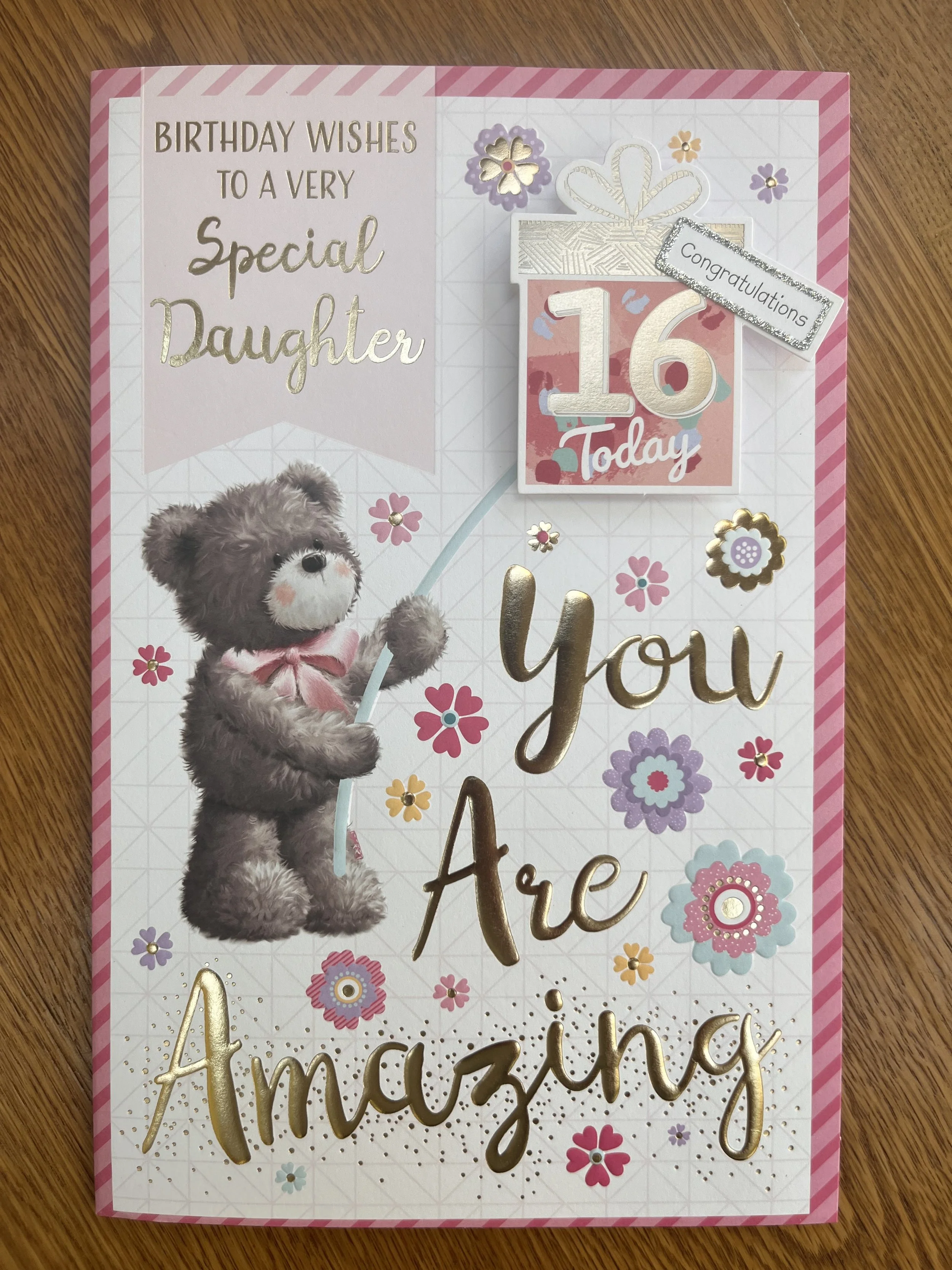 Extra Special Daughter 16th birthday card