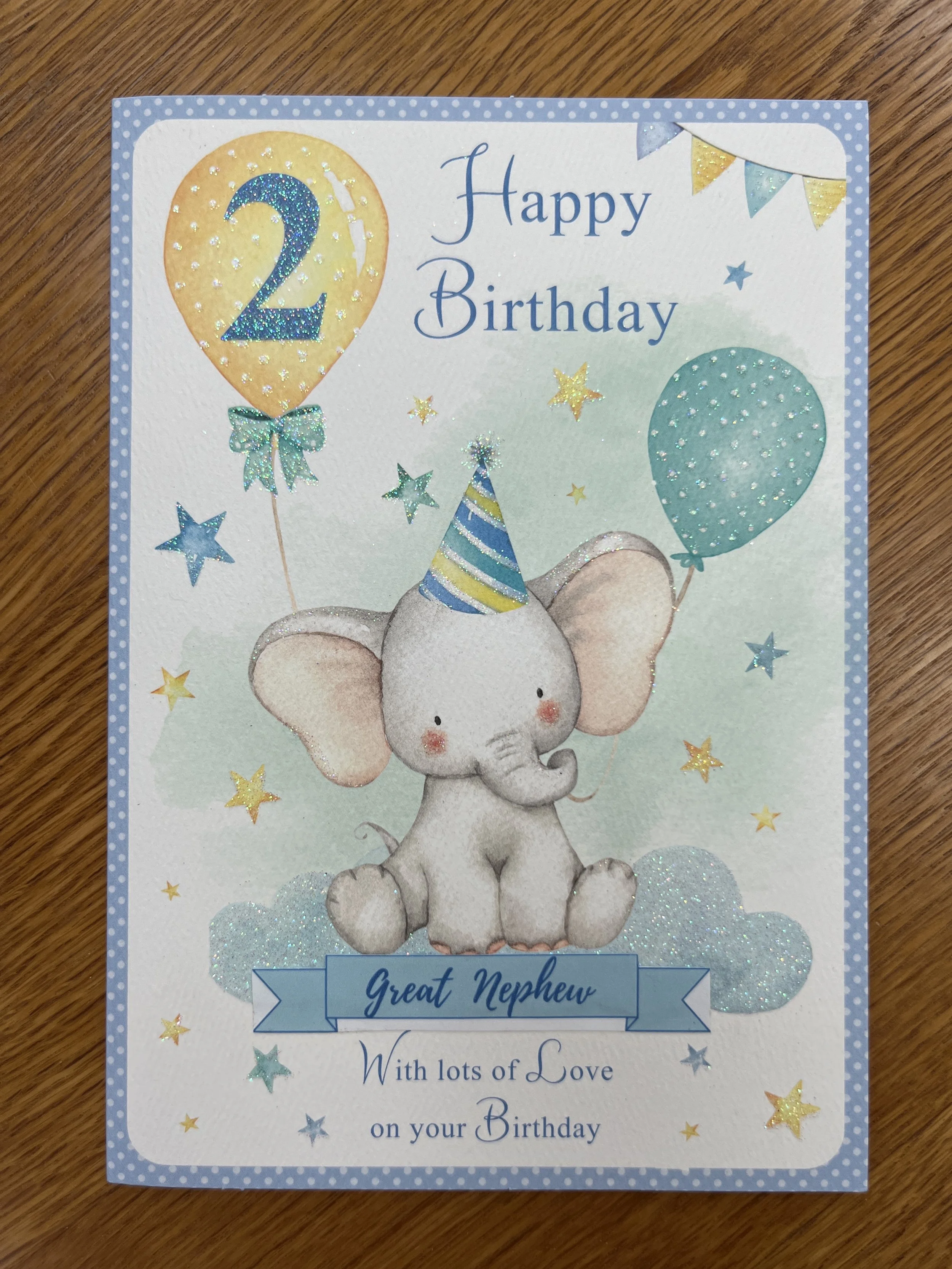 Great Nephew 2nd Birthday Card