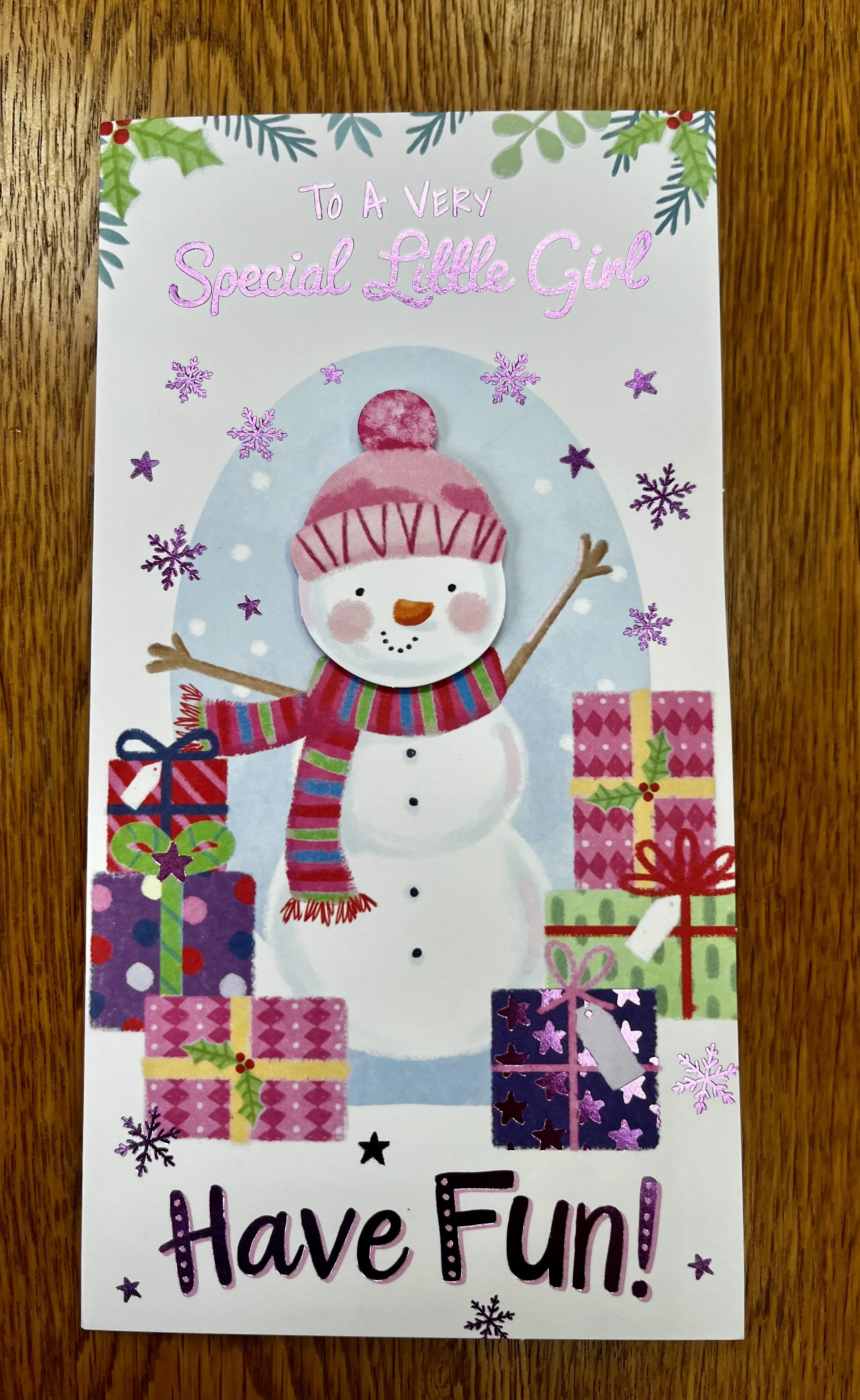 Special little girl christmas card