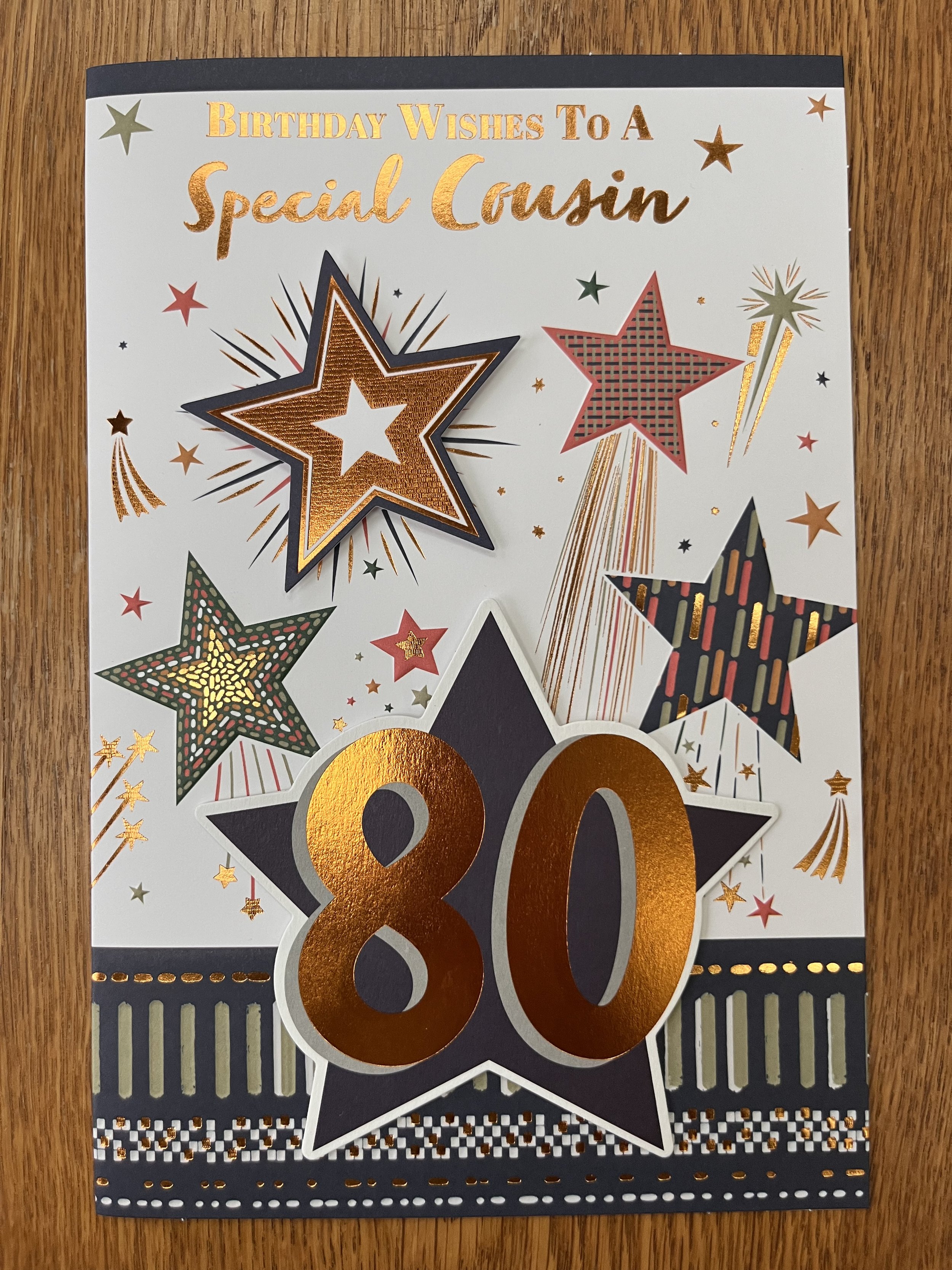 Cousin 80th birthday card