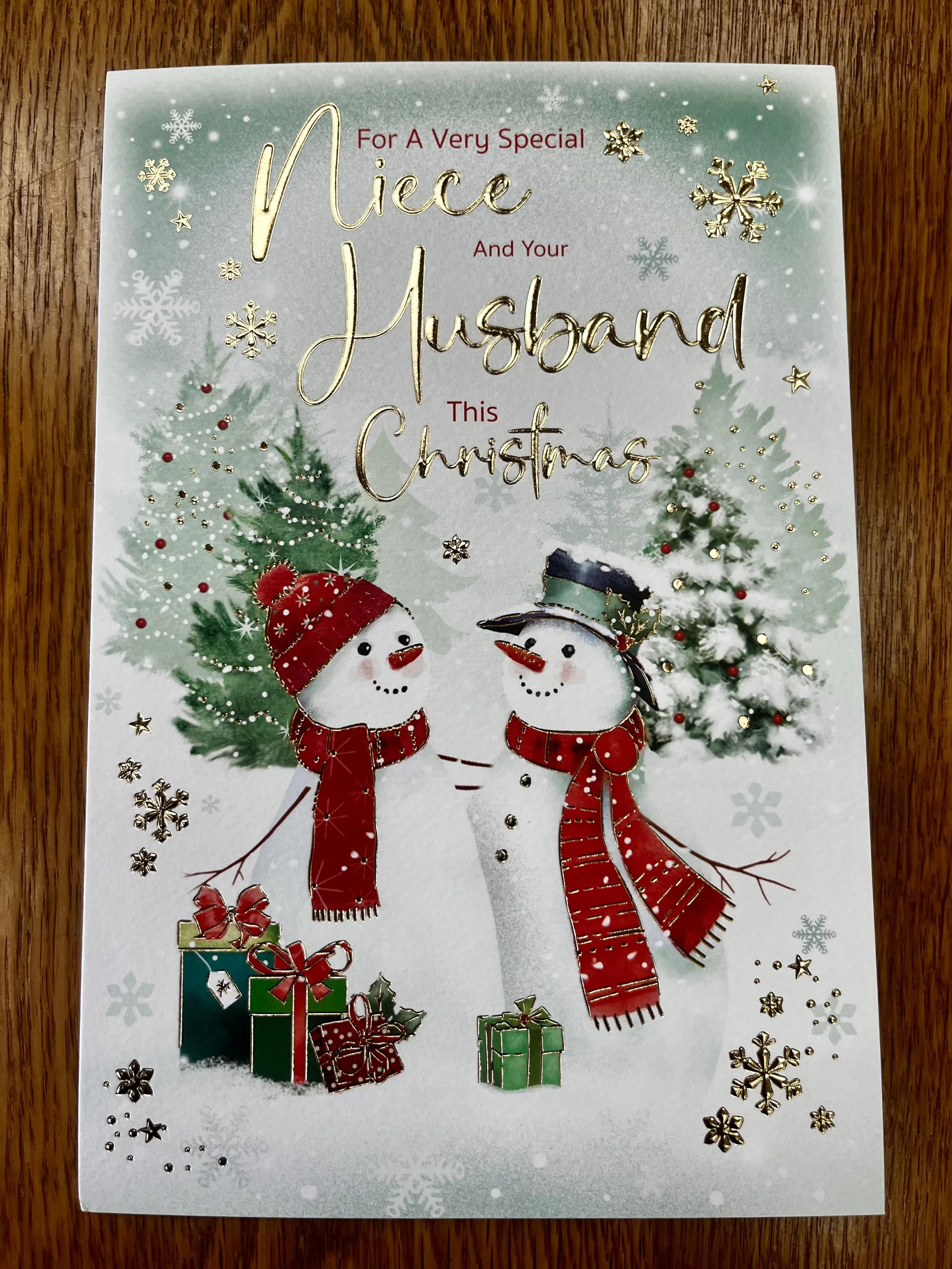 Niece and Husband christmas card