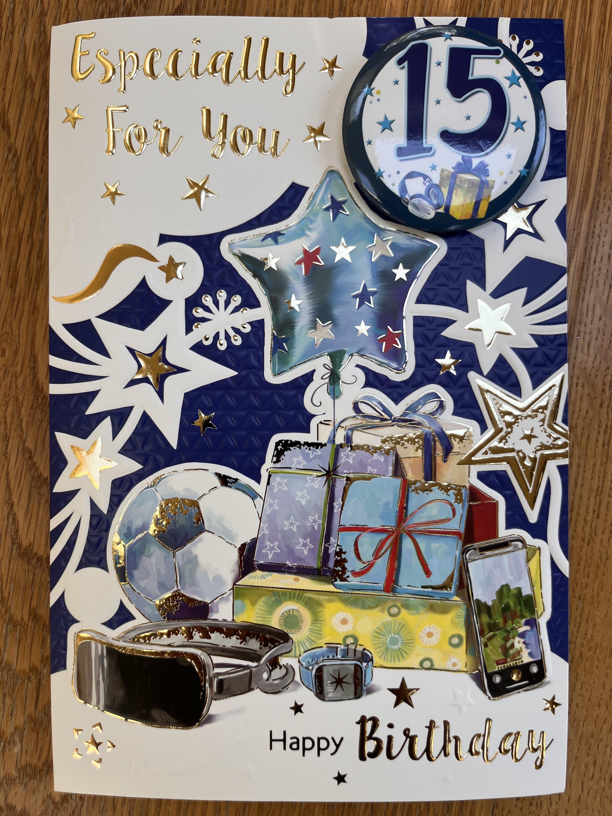 Boy age 15 birthday card
