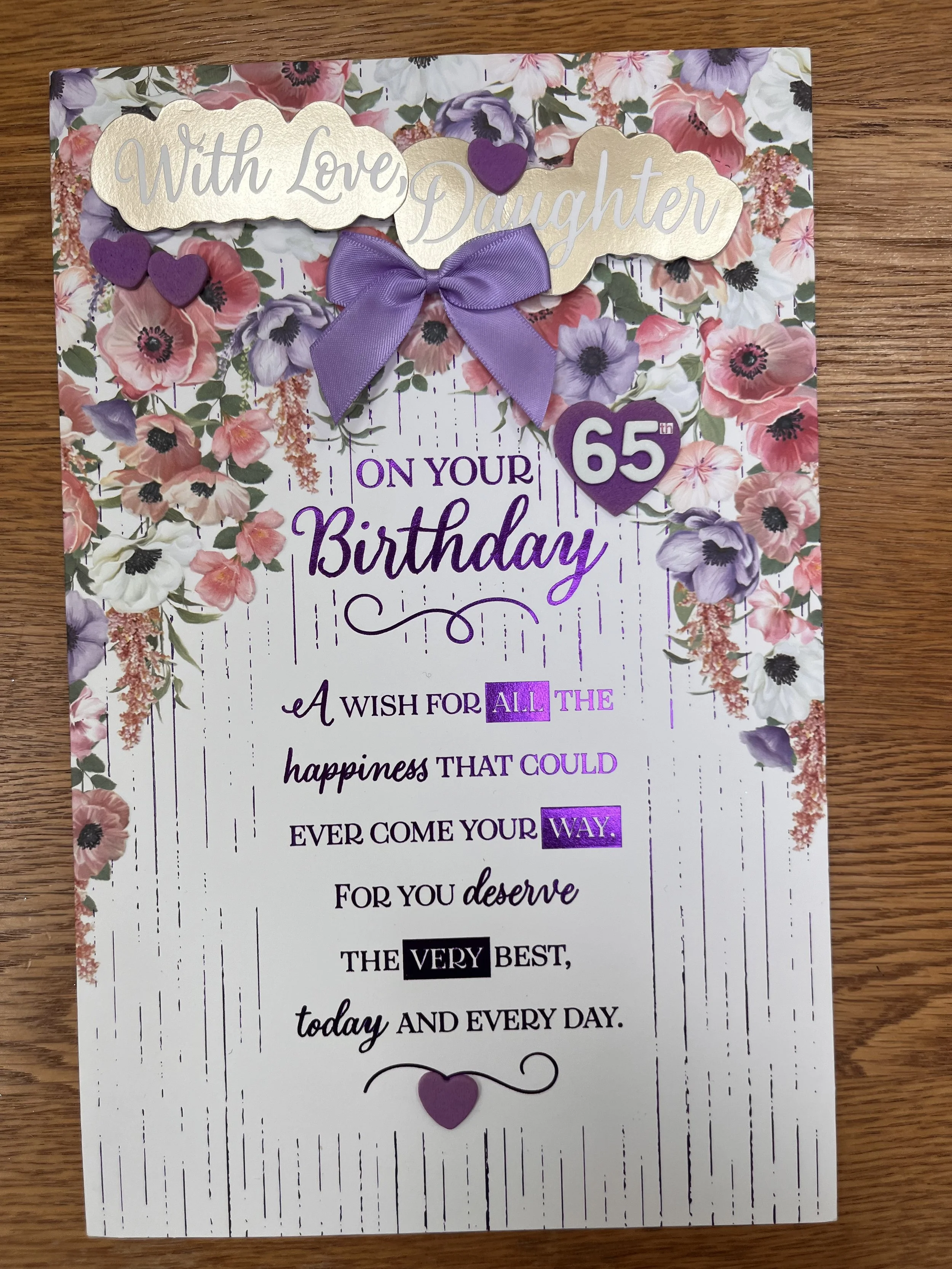 Extra Special Daughter 65th Birthday Card