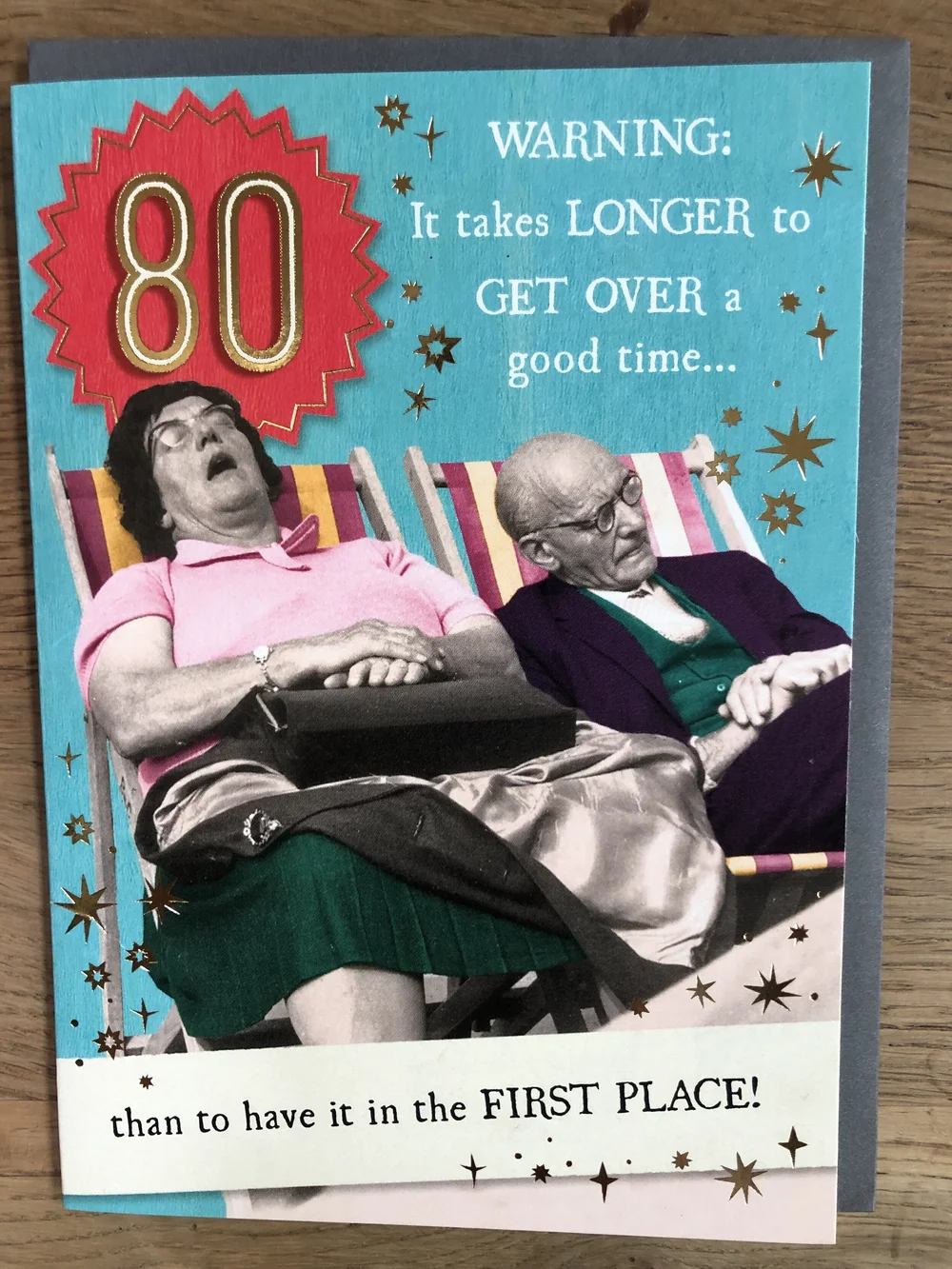 Funny 80th birthday card — Special Thoughts, image size:1000x1333