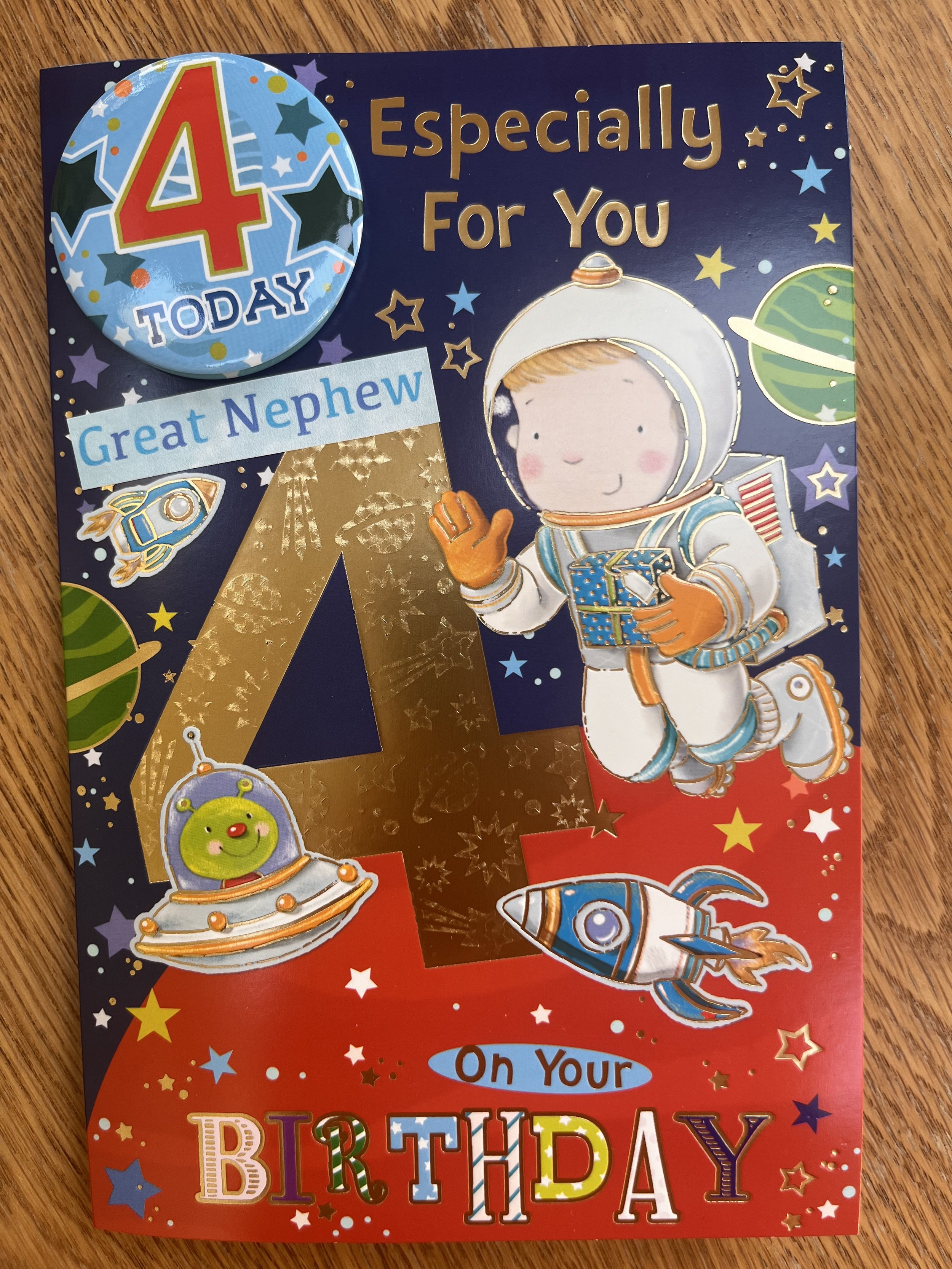 Great Nephew age 4 birthday card