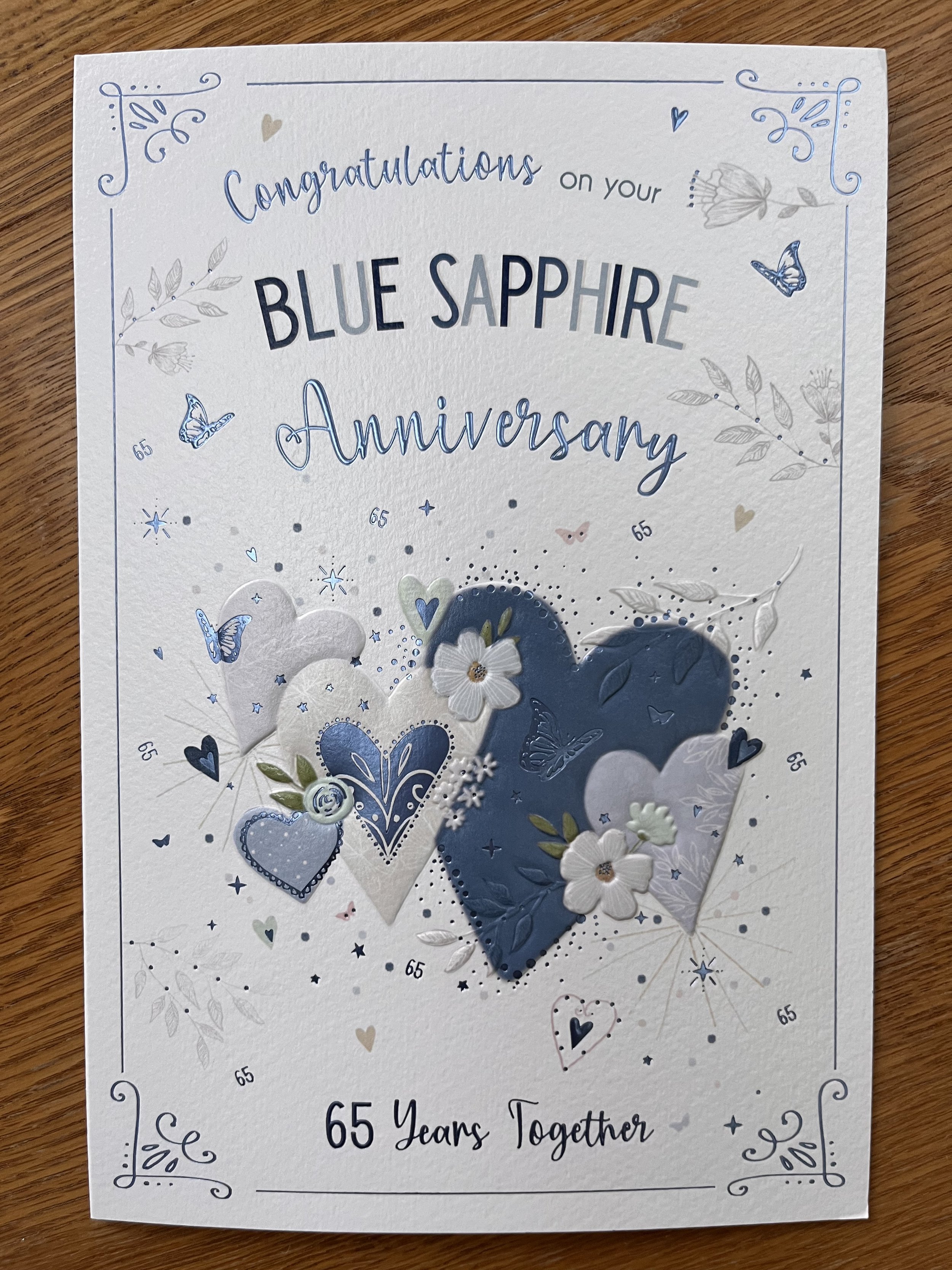 Blue Sapphire anniversary card