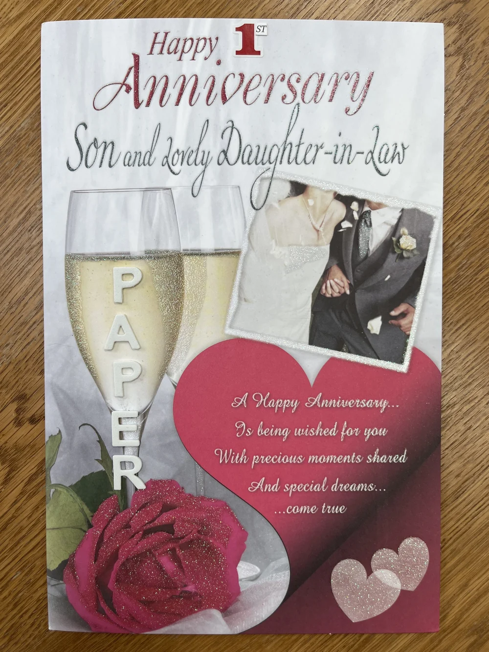 Happy 1st First Wedding Anniversary Gifts For Daughter And Son In Law Paper Anniversary  One Year, image size:1000x1333