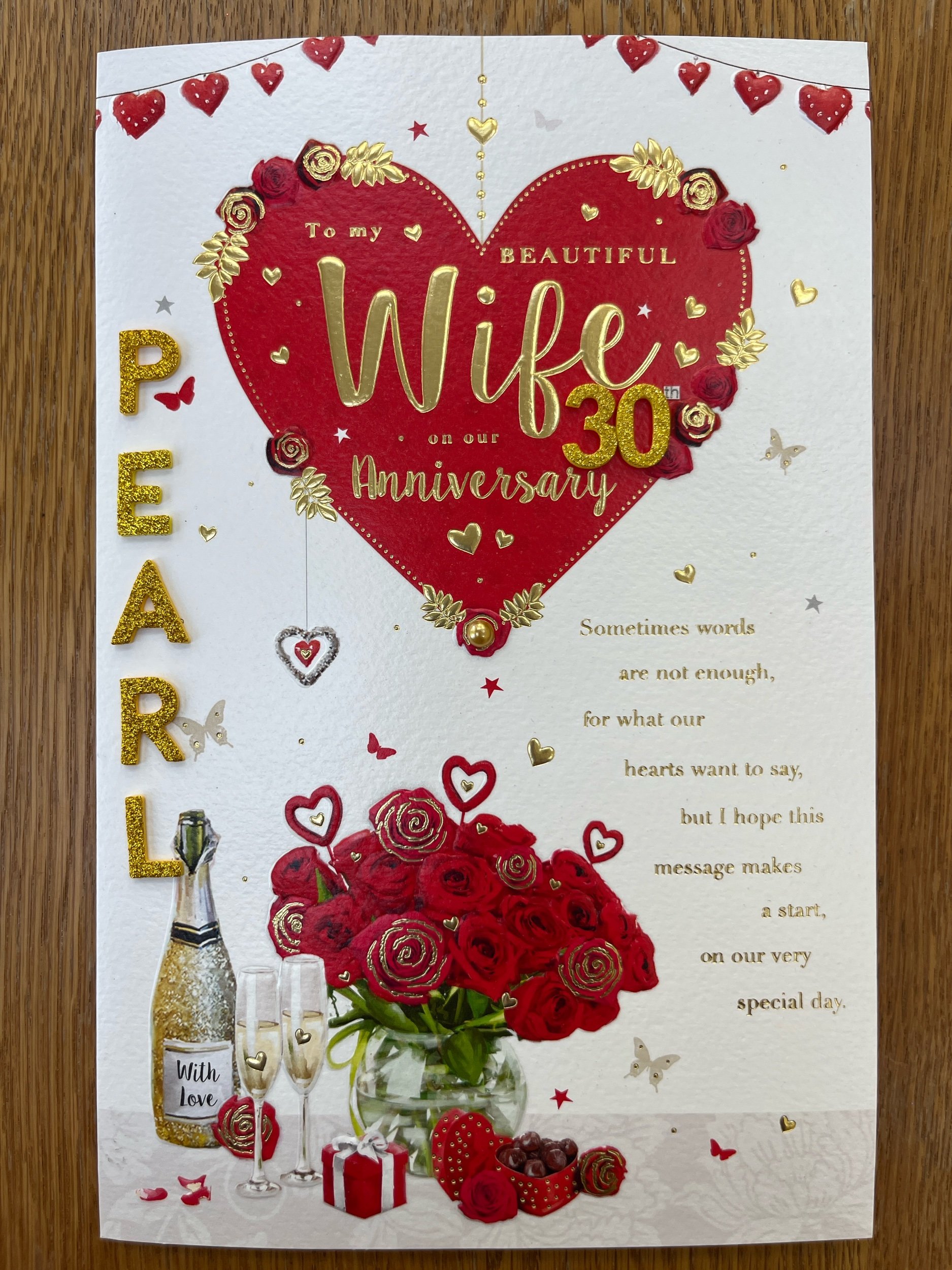 Wife Pearl Anniversary Card