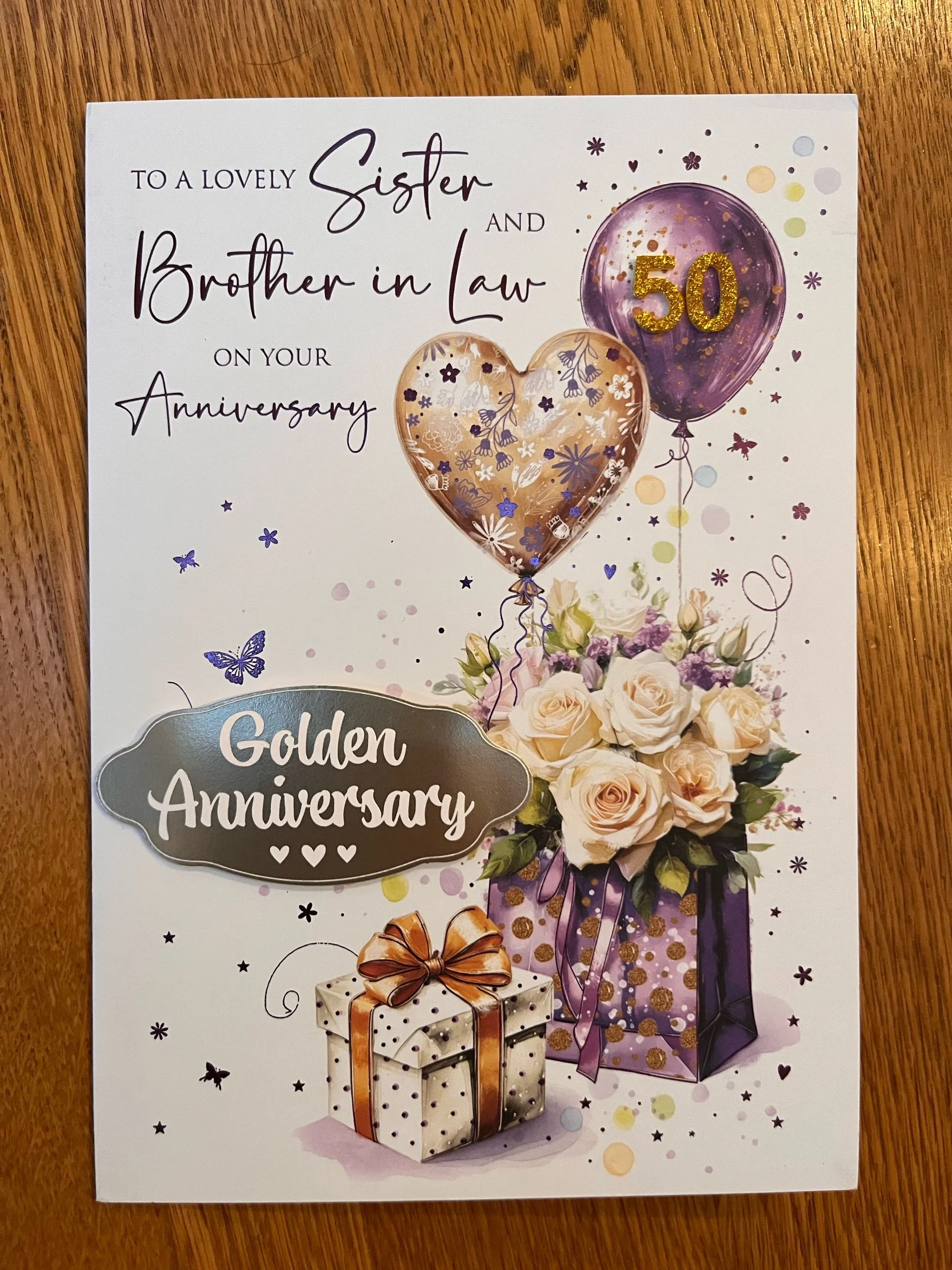 Sister and Brother in Law Golden anniversary  card