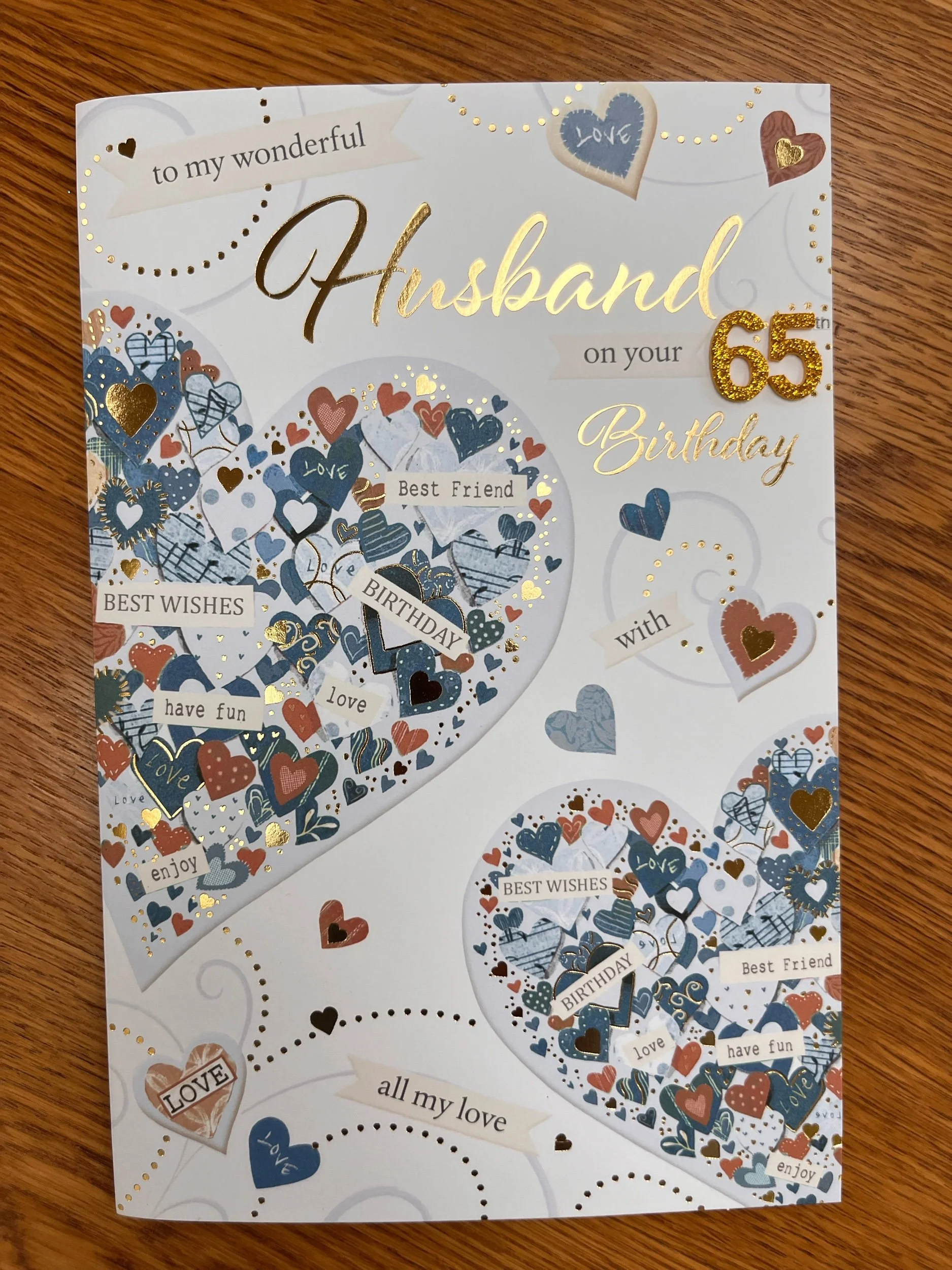 Husband 65th birthday card