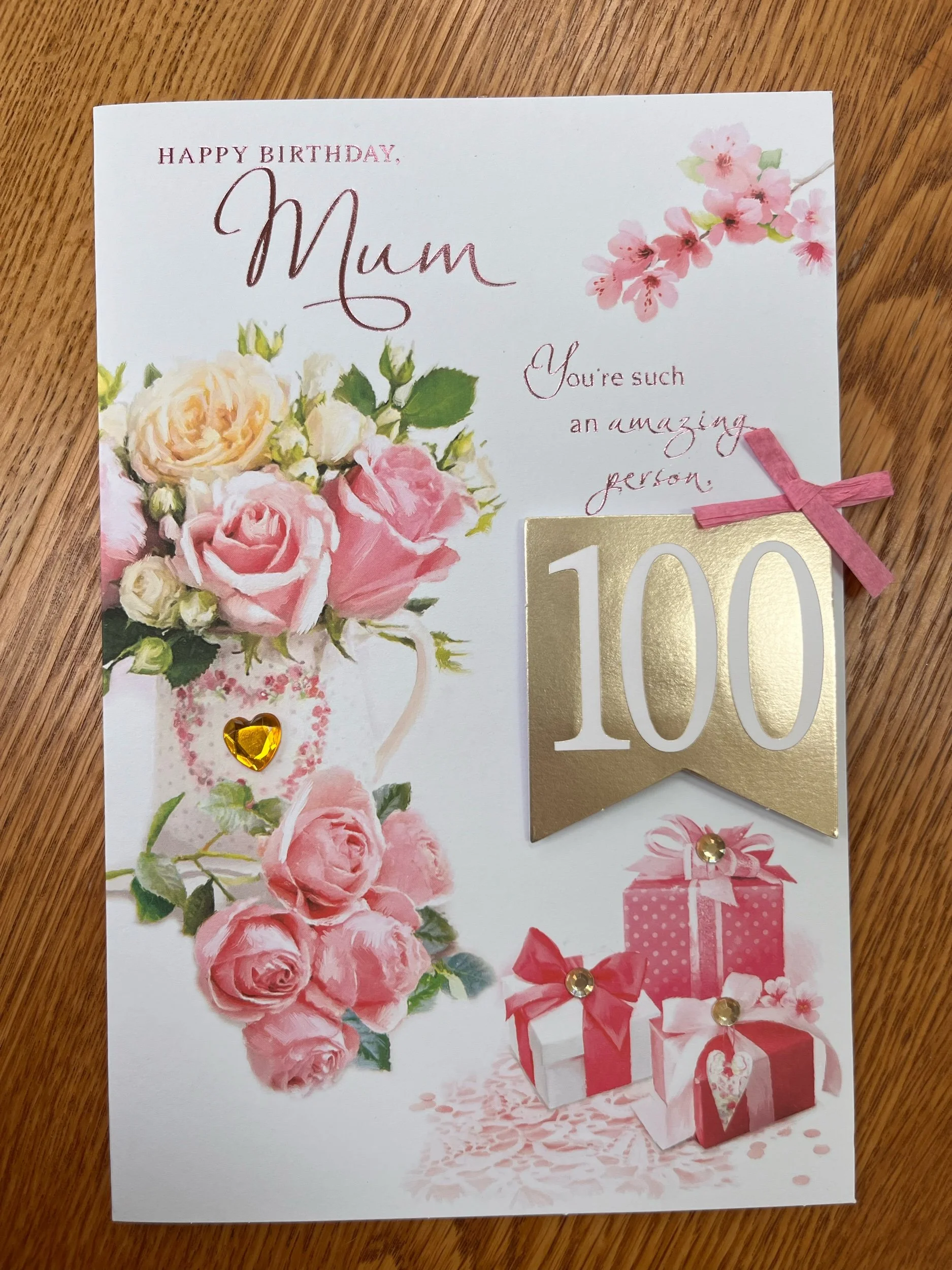 Mum 100th Birthday Card